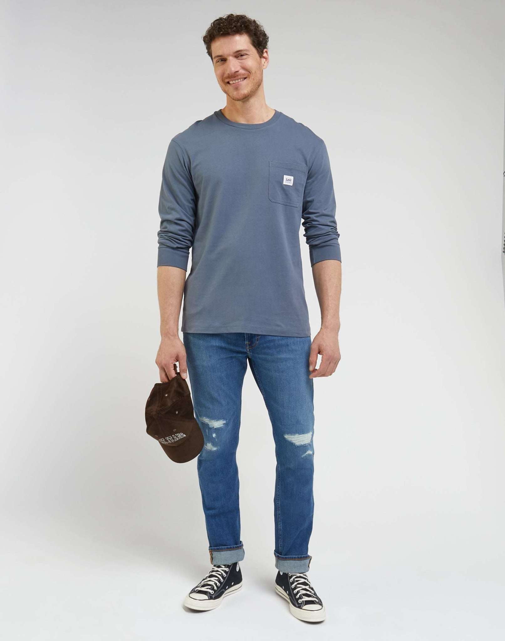 LS Ww Pocket Tee in Taint Grey Pullover Lee   