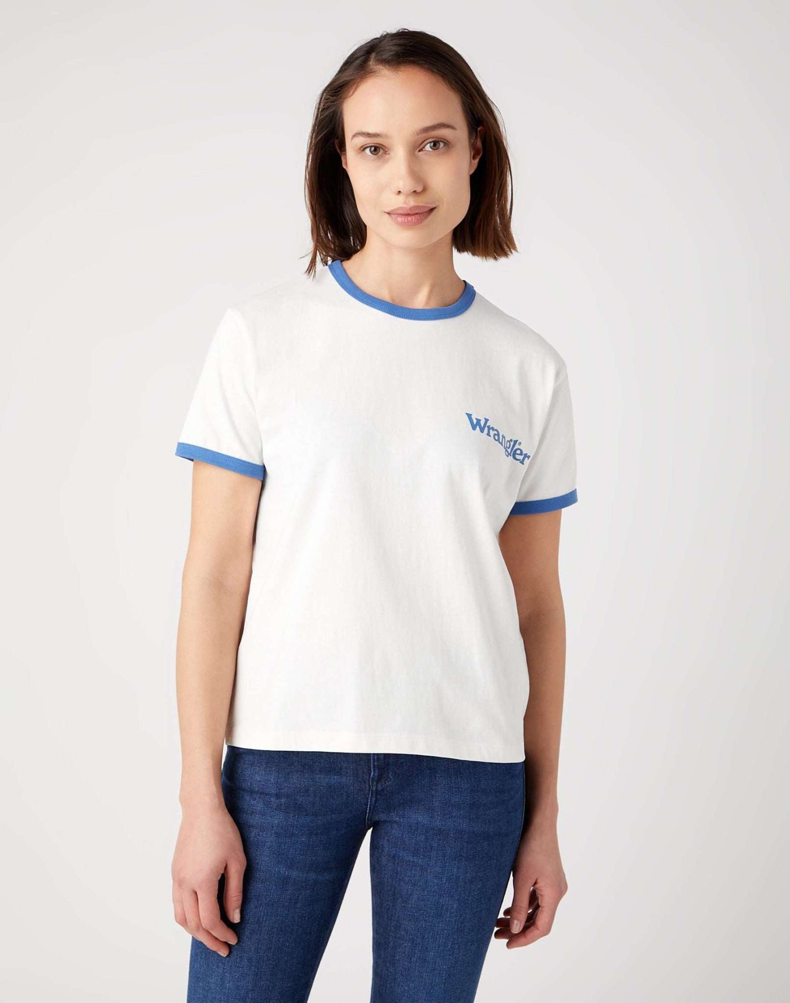 Relaxed Ringer Tee in Worn White T-Shirts Wrangler   