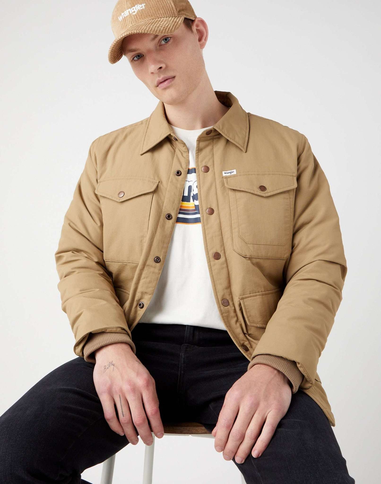 Corduroy Cap in Chinchilla Mützen Wrangler   