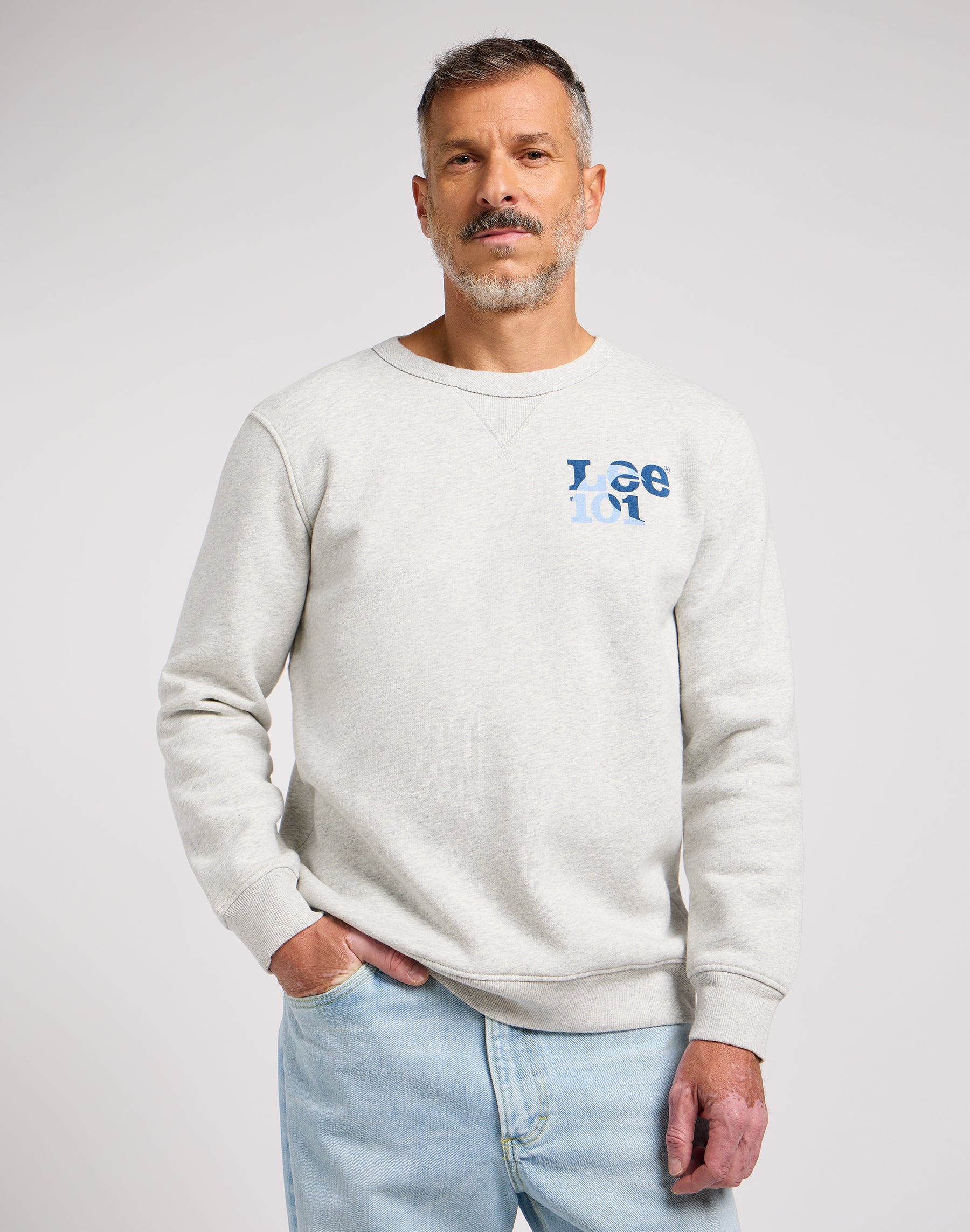101 Rider Sweater in Sharp Grey Mele Sweatshirts Lee   