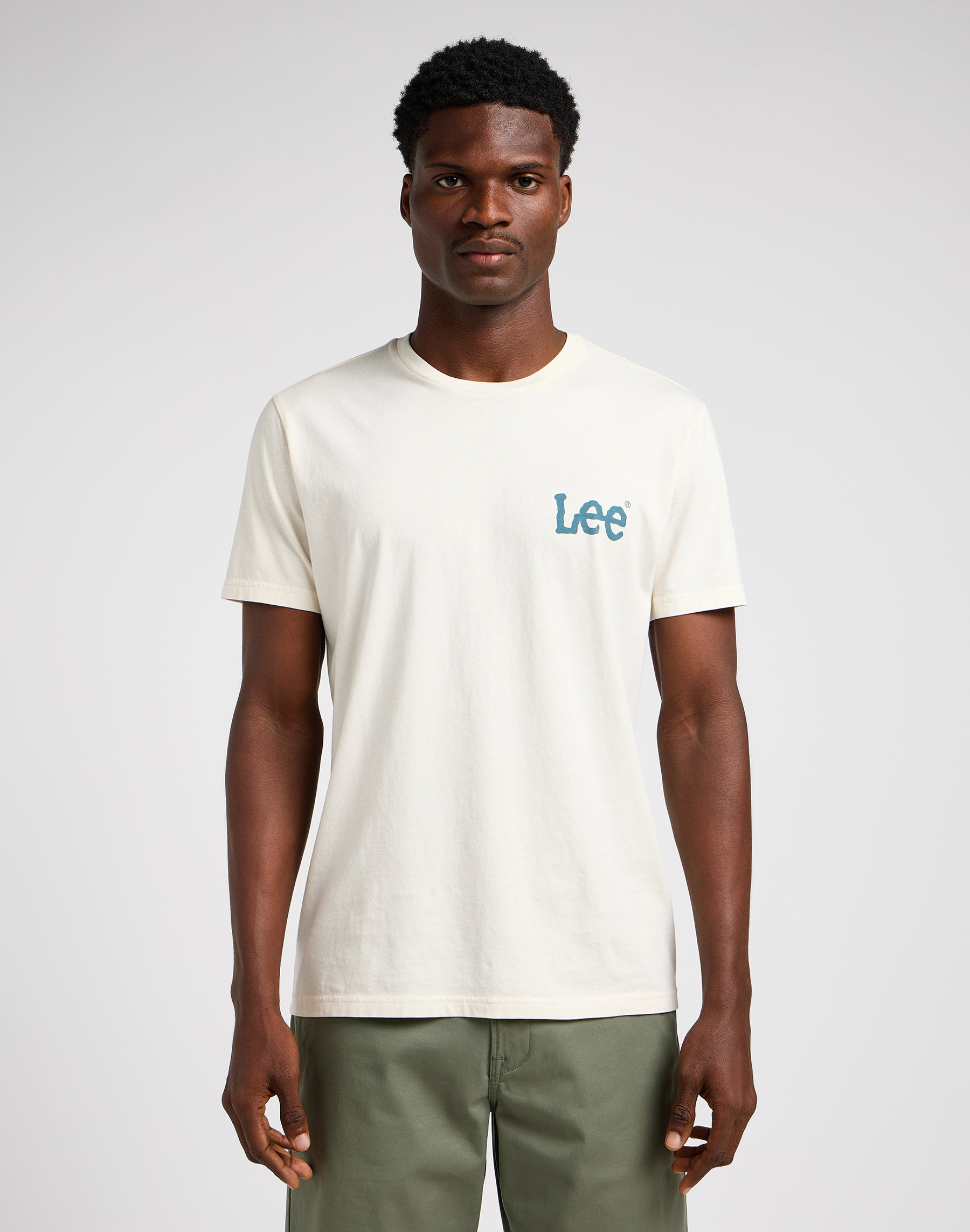 Medium Wobbly Lee Tee in Ecru T-Shirts Lee   
