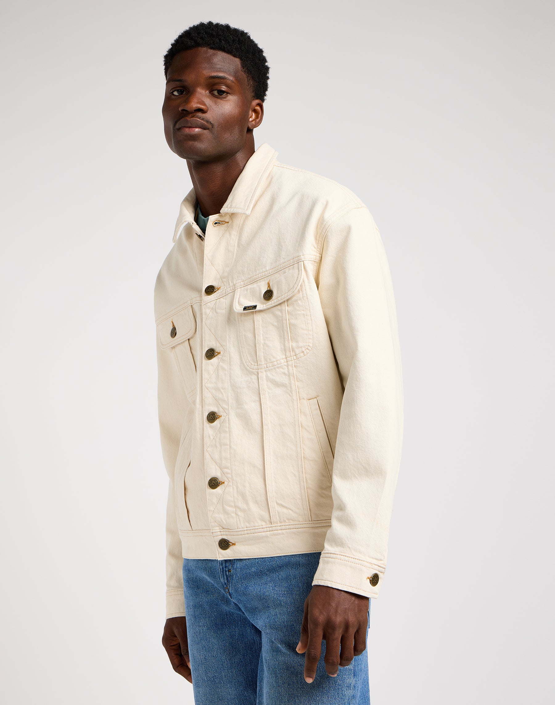 Relaxed Rider Jacket in Off White Jacken Lee   