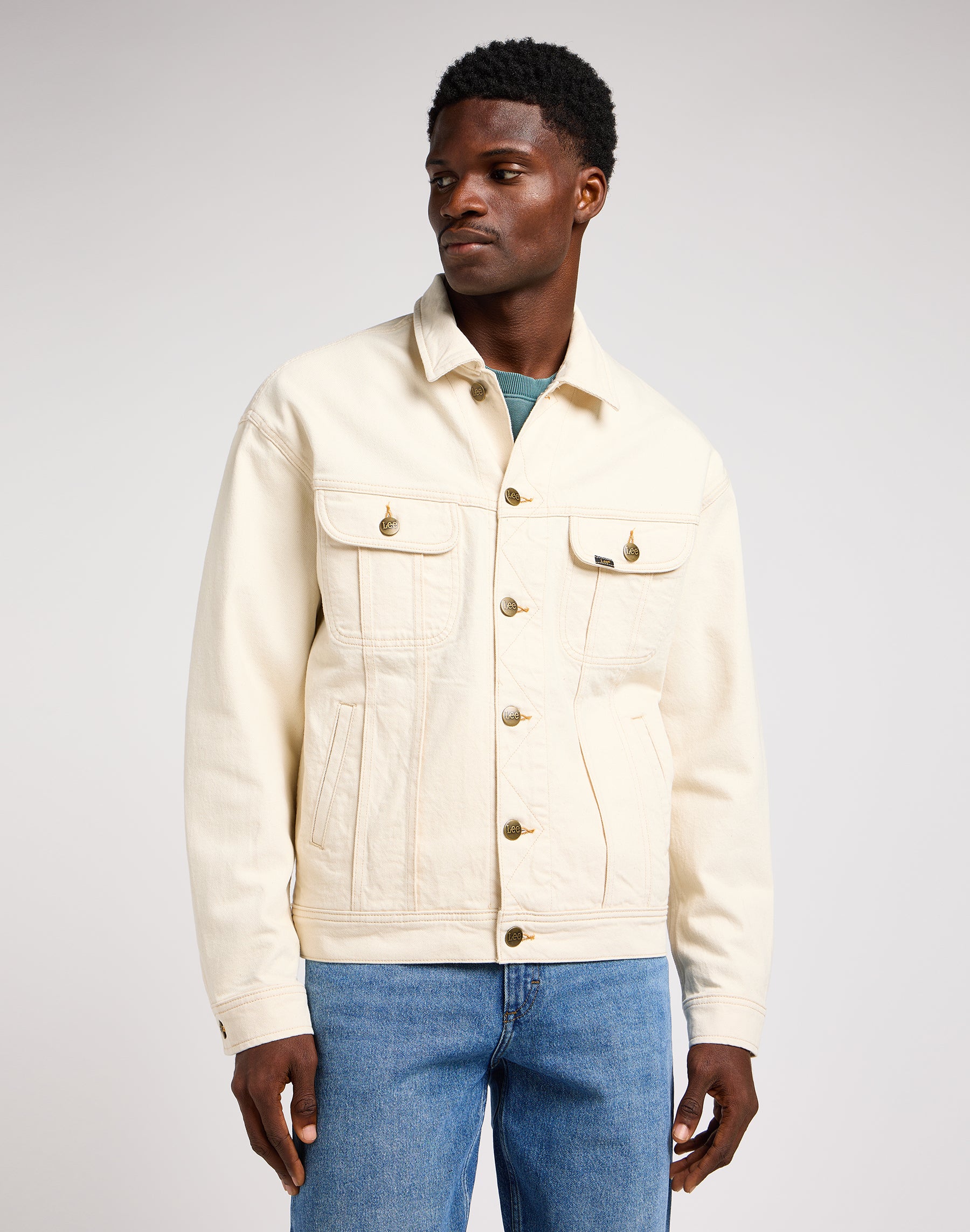 Relaxed Rider Jacket in Off White Jacken Lee   