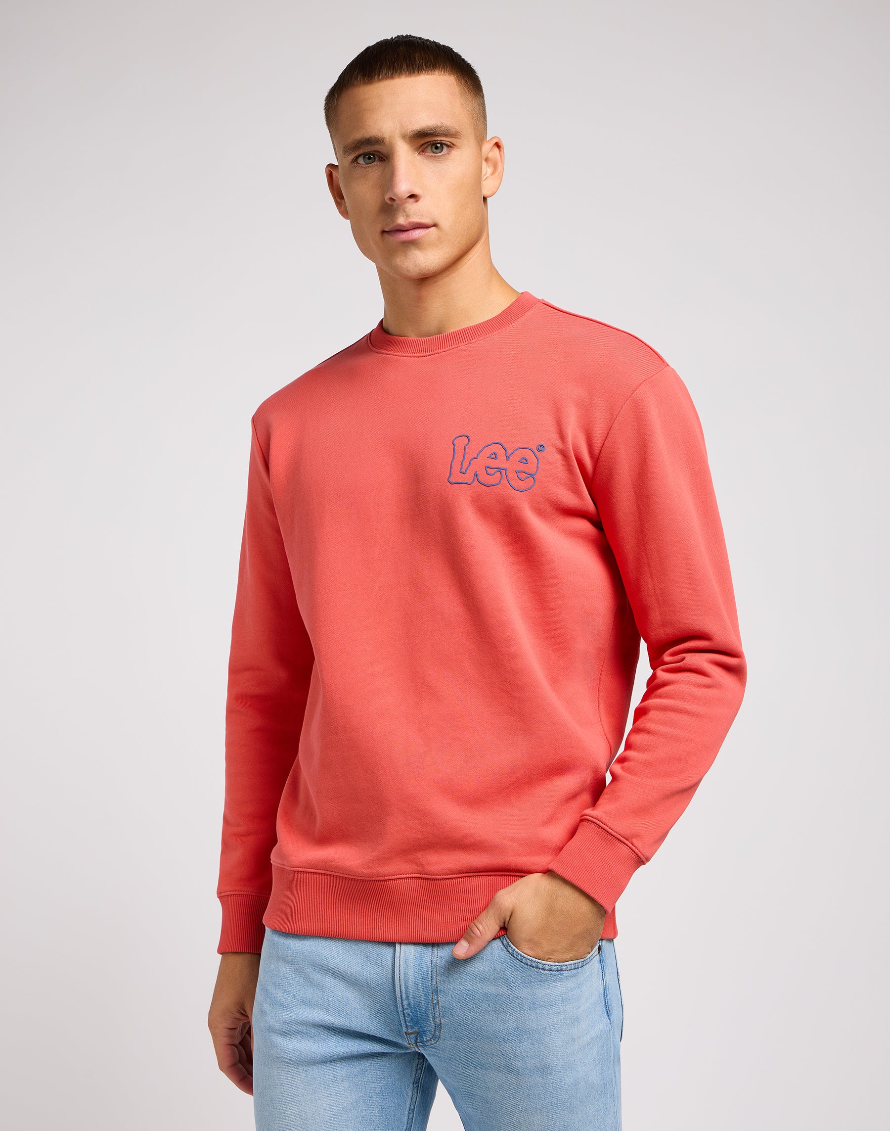 Wobbly Lee Sweater in Poppy Sweatshirts Lee   