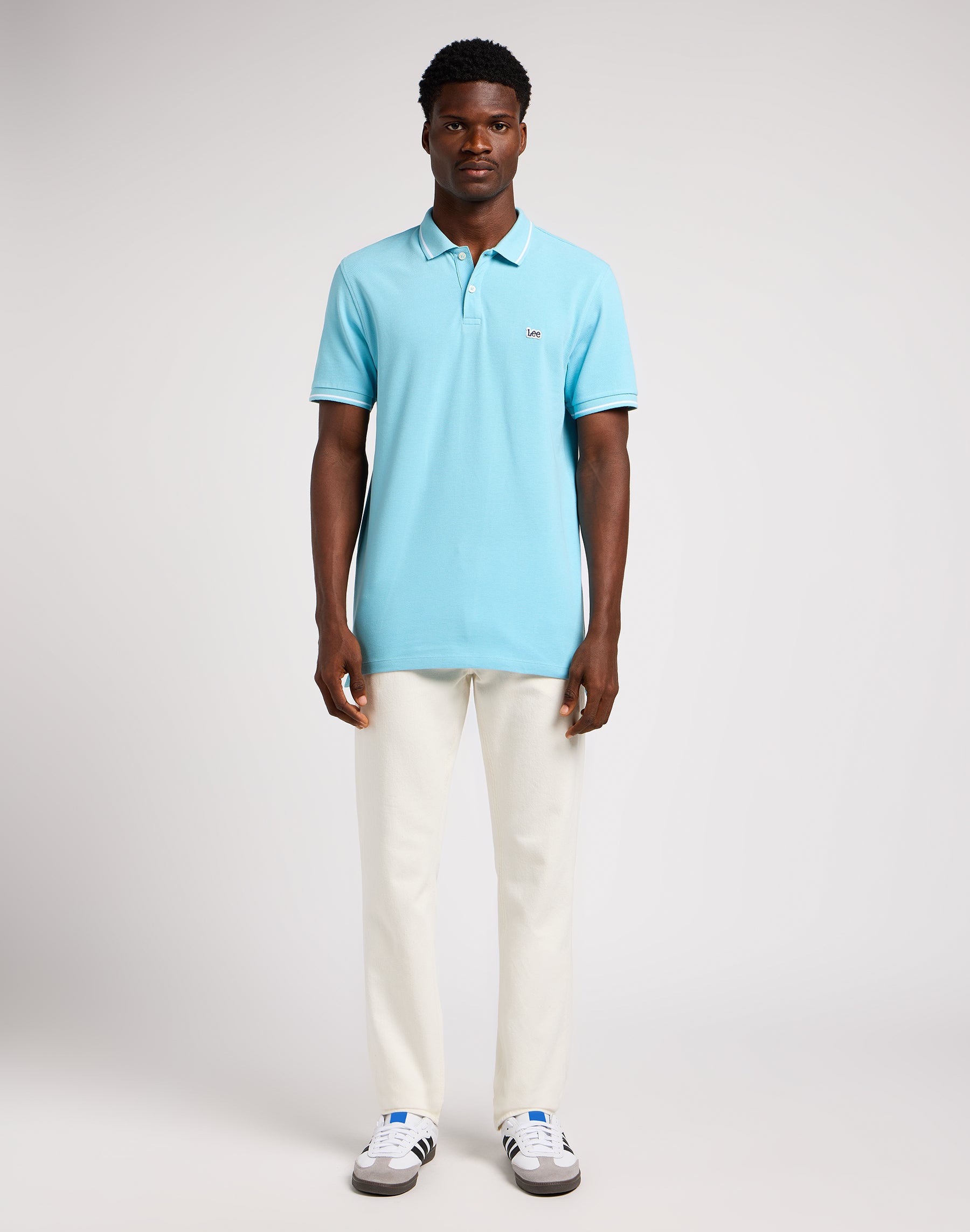 Pique Polo in Preppy Blue Polos Lee   