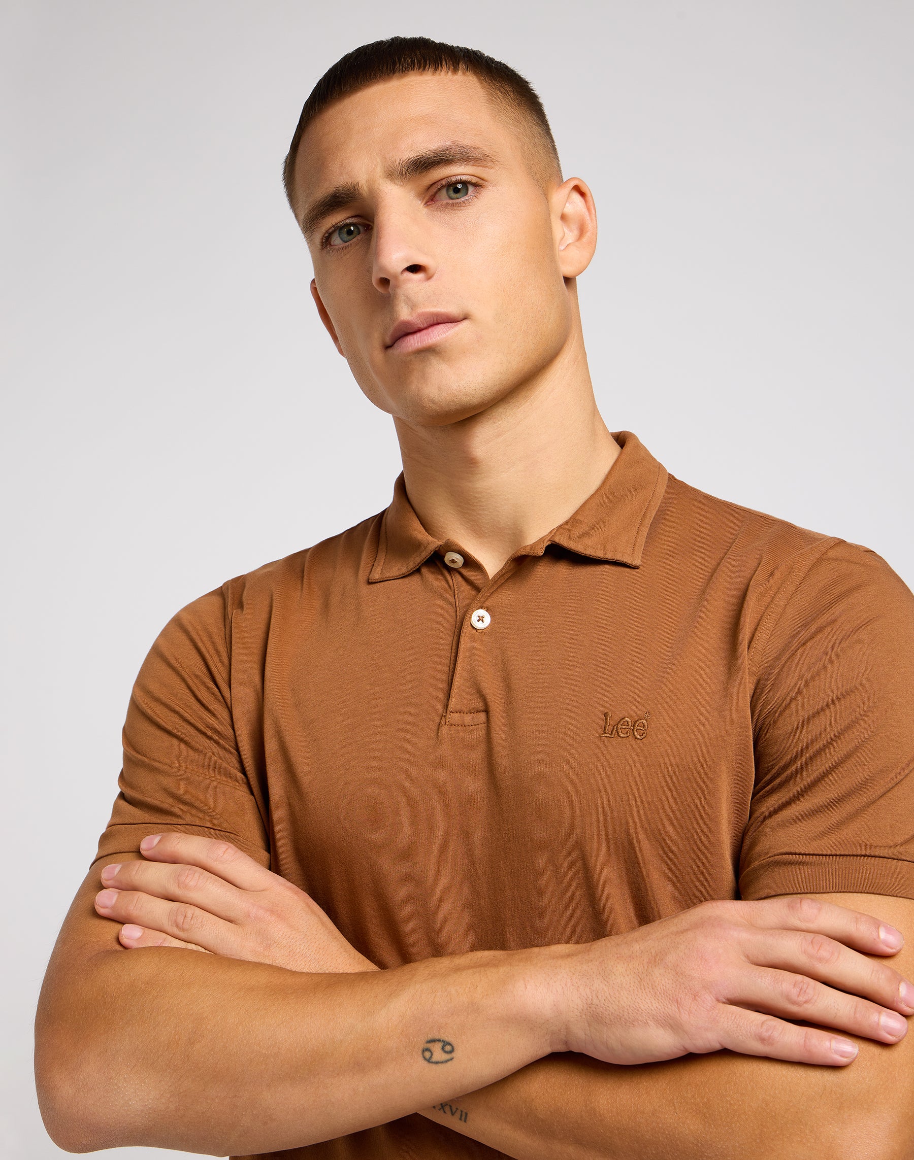 Jersey Polo in Acorn Polos Lee   