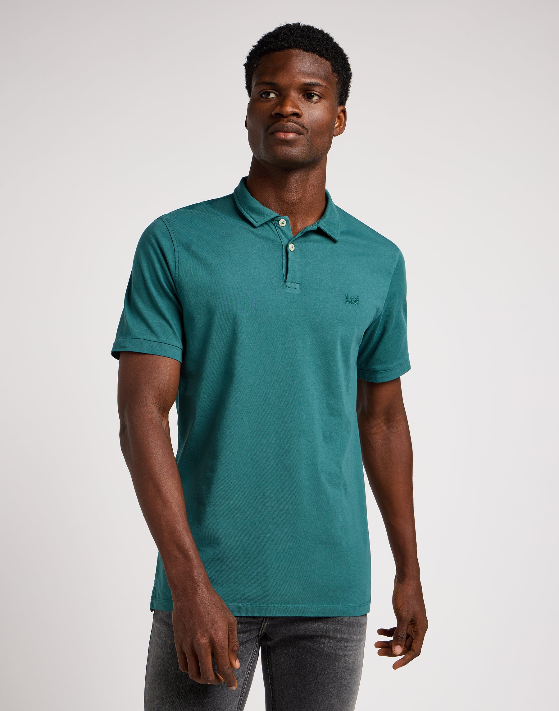 Jersey Polo in Evergreen Polos Lee   