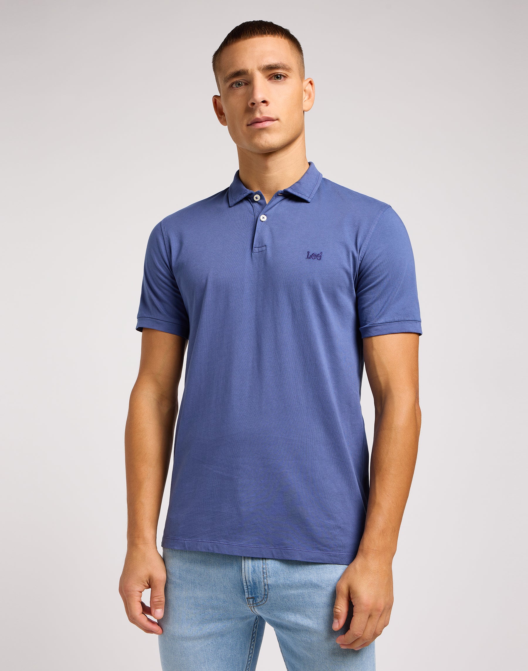 Jersey Polo in Surf Blue Polos Lee   
