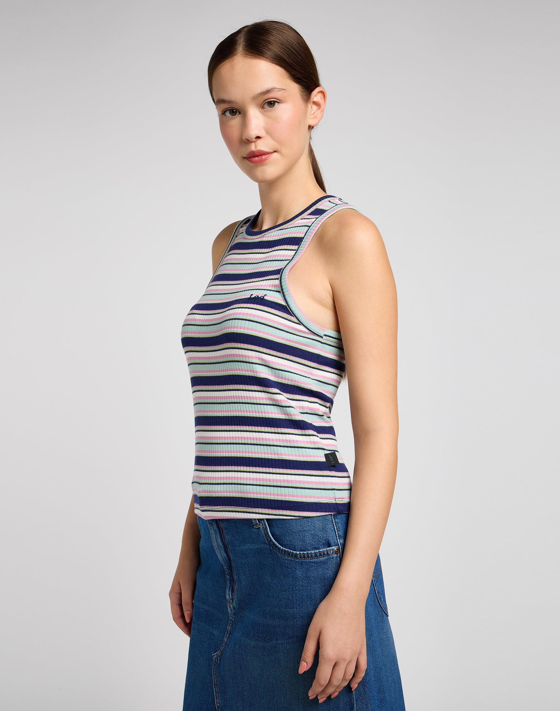 Ribbed Tank in Medieval Blue T-Shirts Lee   