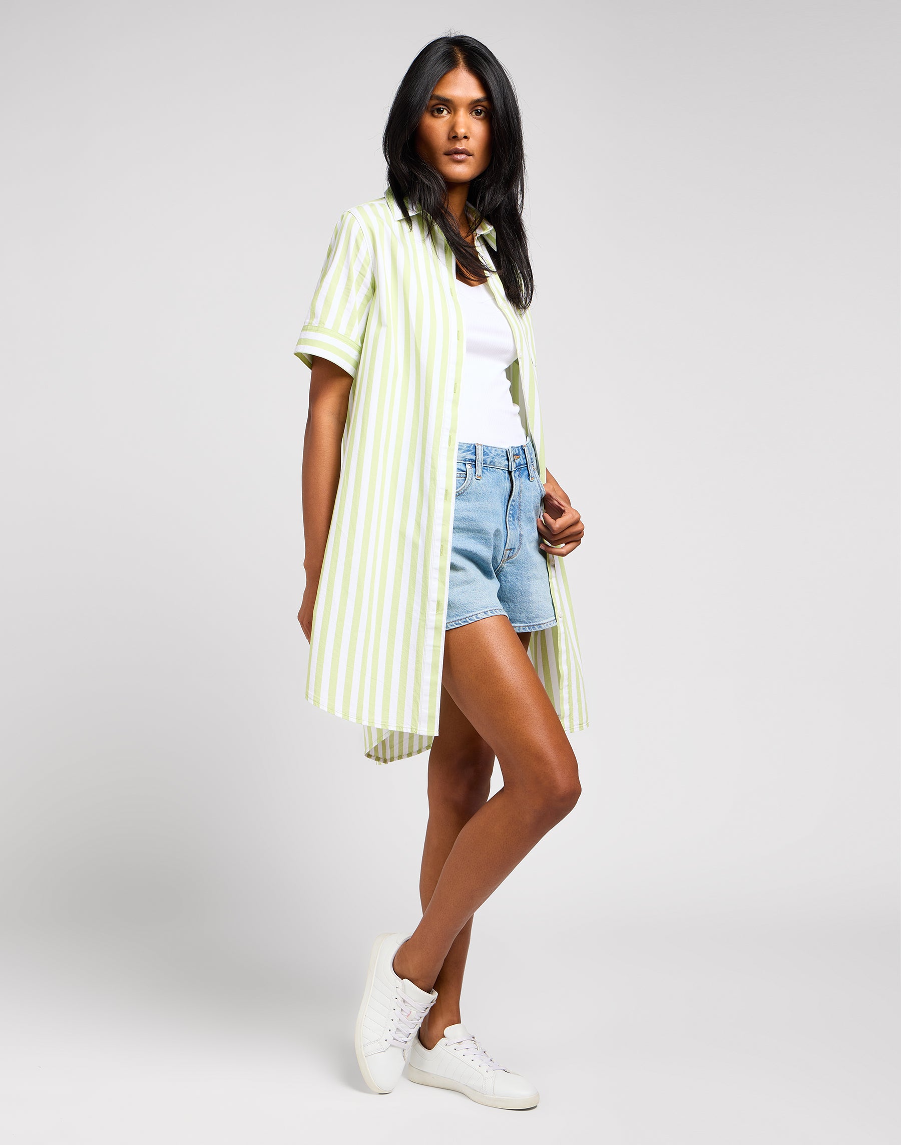 All Purpose A Line Dress in Matcha Kleider Lee   