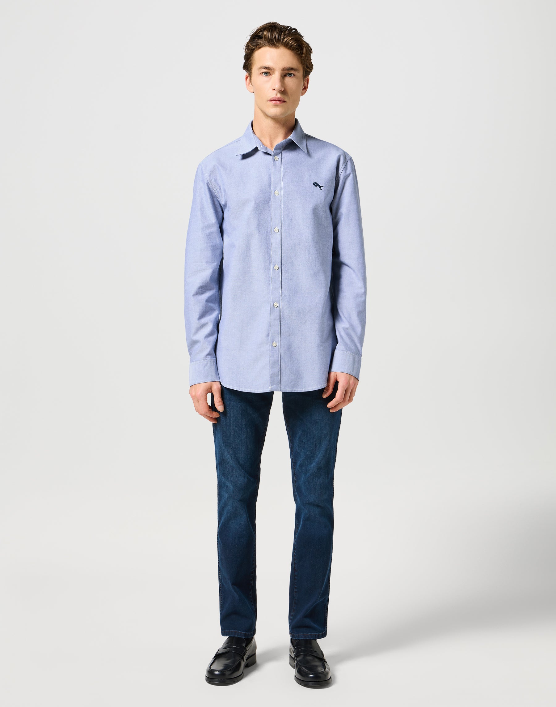 LS Shirt in Oxford Blue Hemden Wrangler