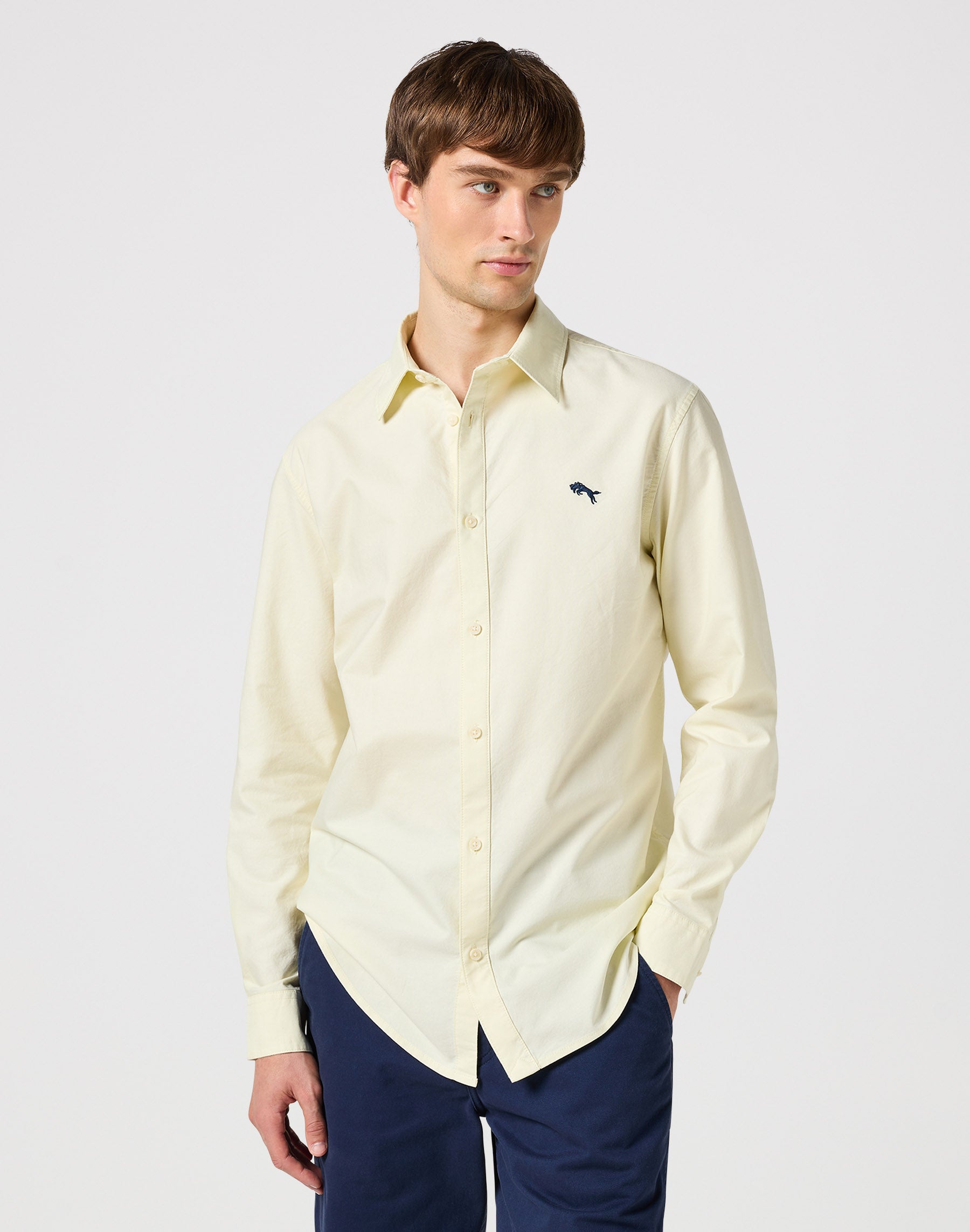 Longsleeves Shirt in Yellow Oxford Hemden Wrangler   