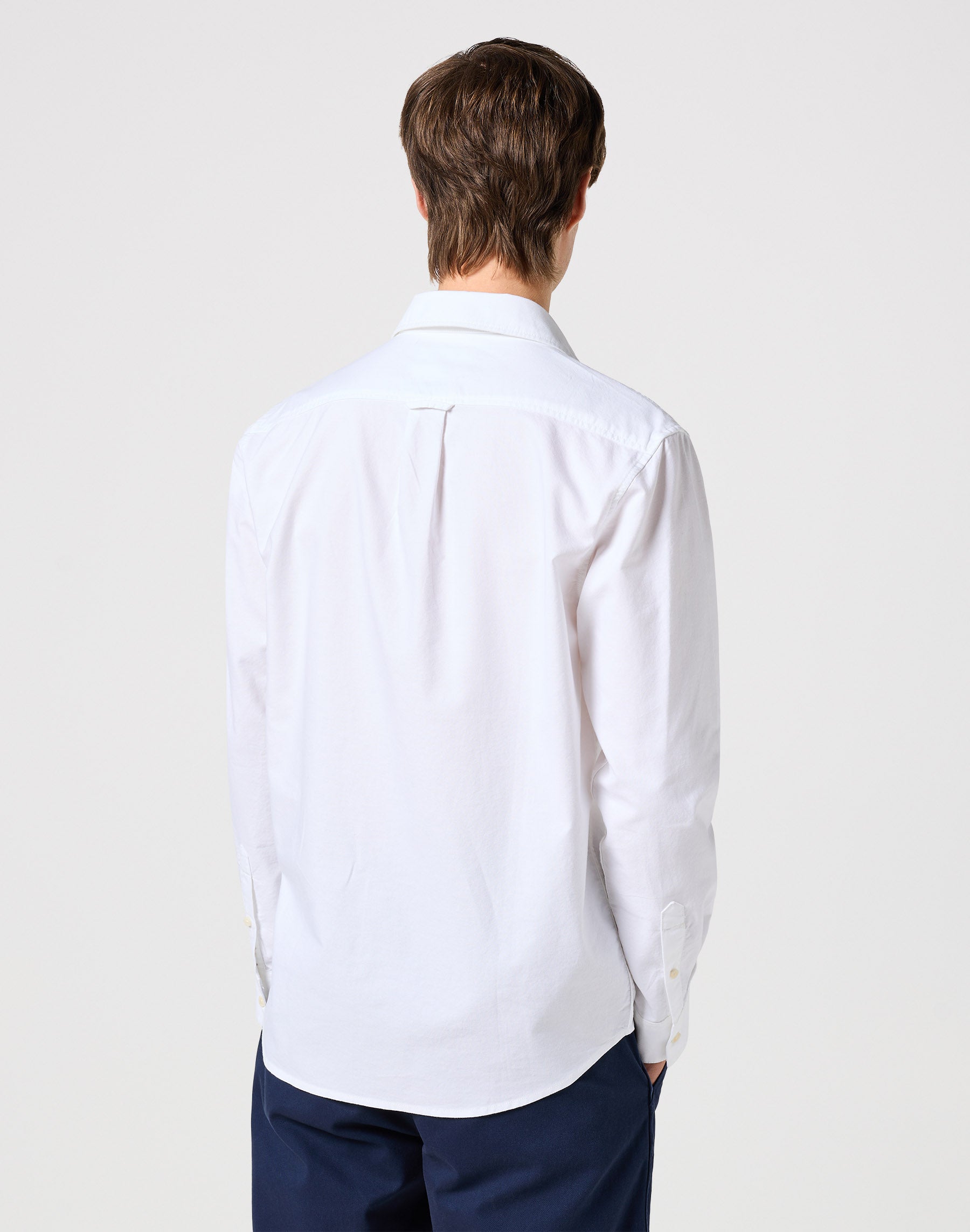 Longsleeves Shirt in White Oxford Hemden Wrangler   