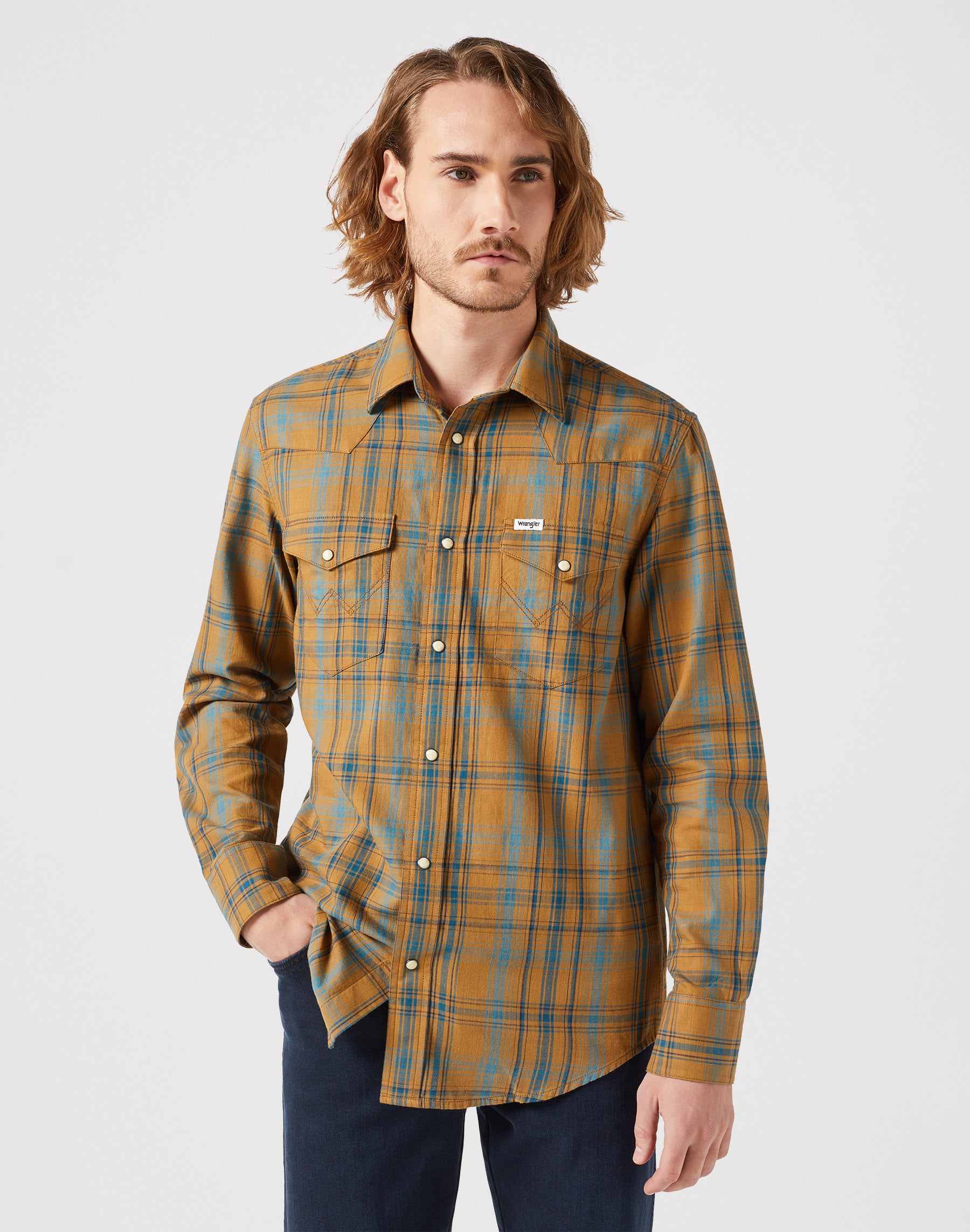 Longsleeves Western Shirt in Dijon Hemden Wrangler   