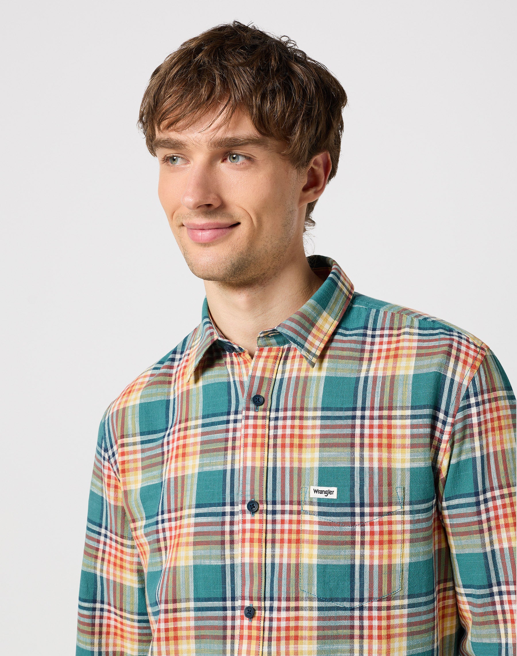 Longsleeves One Pocket Shirt in Hydro Hemden Wrangler   