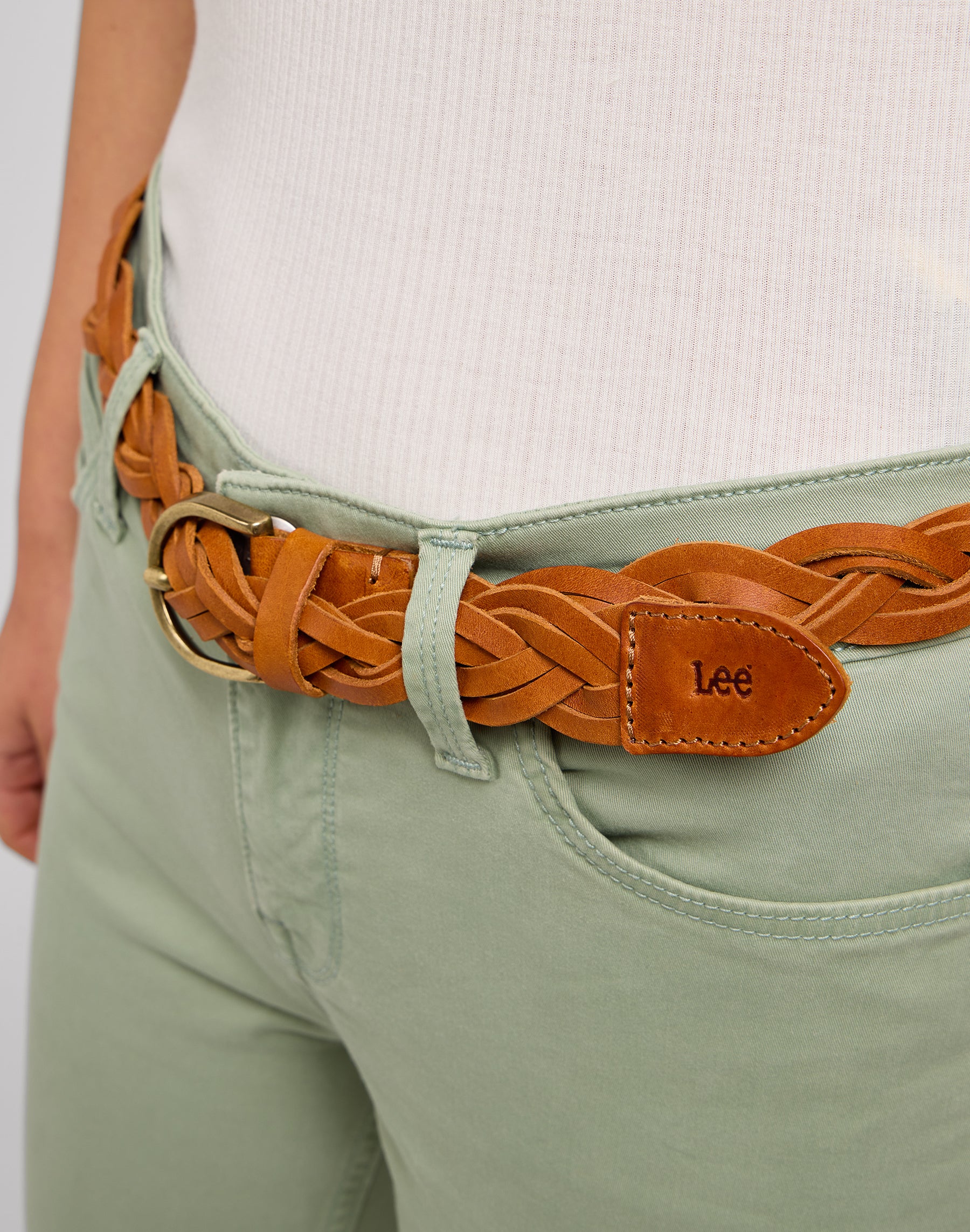 Braided Belt in Tan Gürtel Lee   