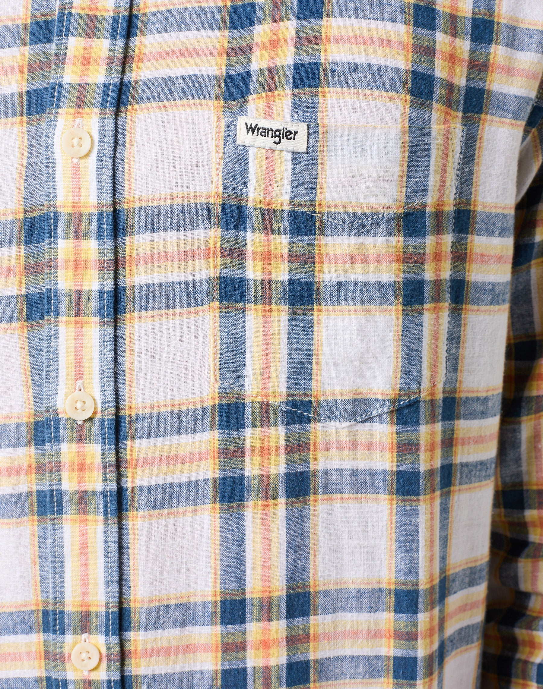 Langarm One Pocket Shirt in White Hemden Wrangler   