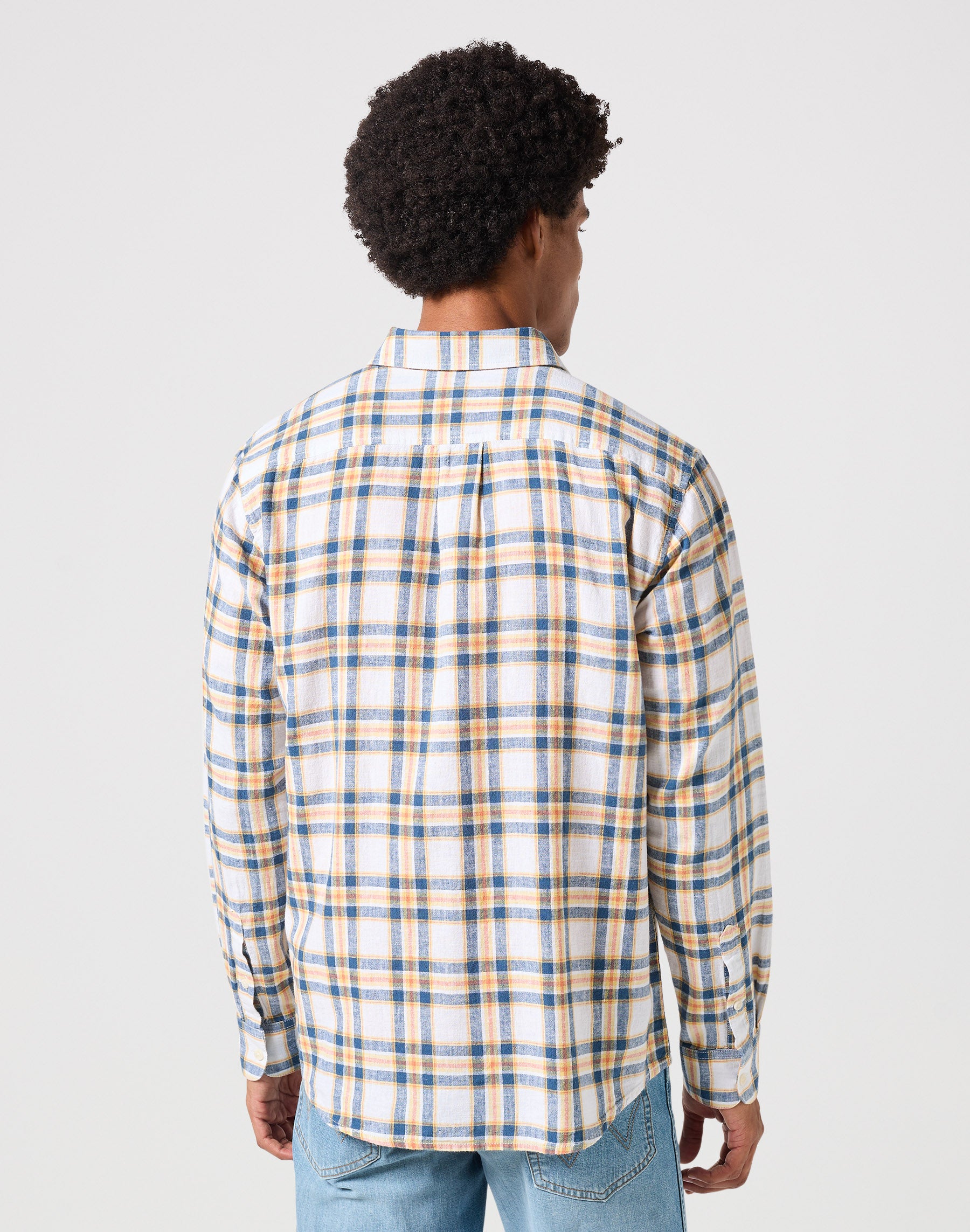 Langarm One Pocket Shirt in White Hemden Wrangler   