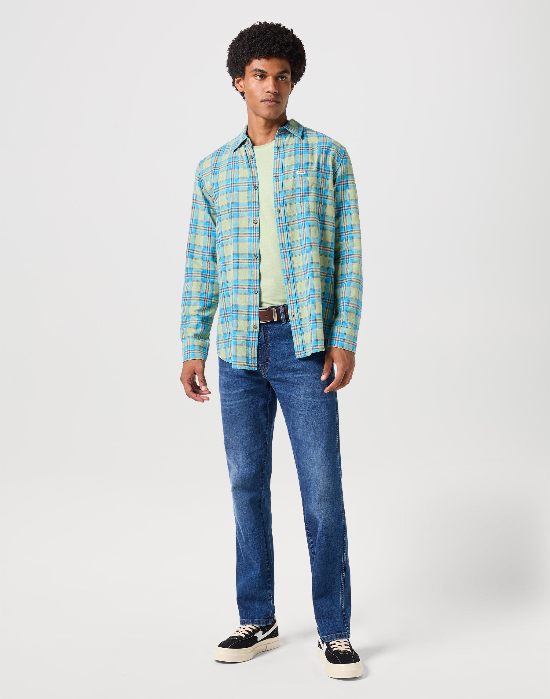 Langarm One Pocket Shirt in Reseda Hemden Wrangler   