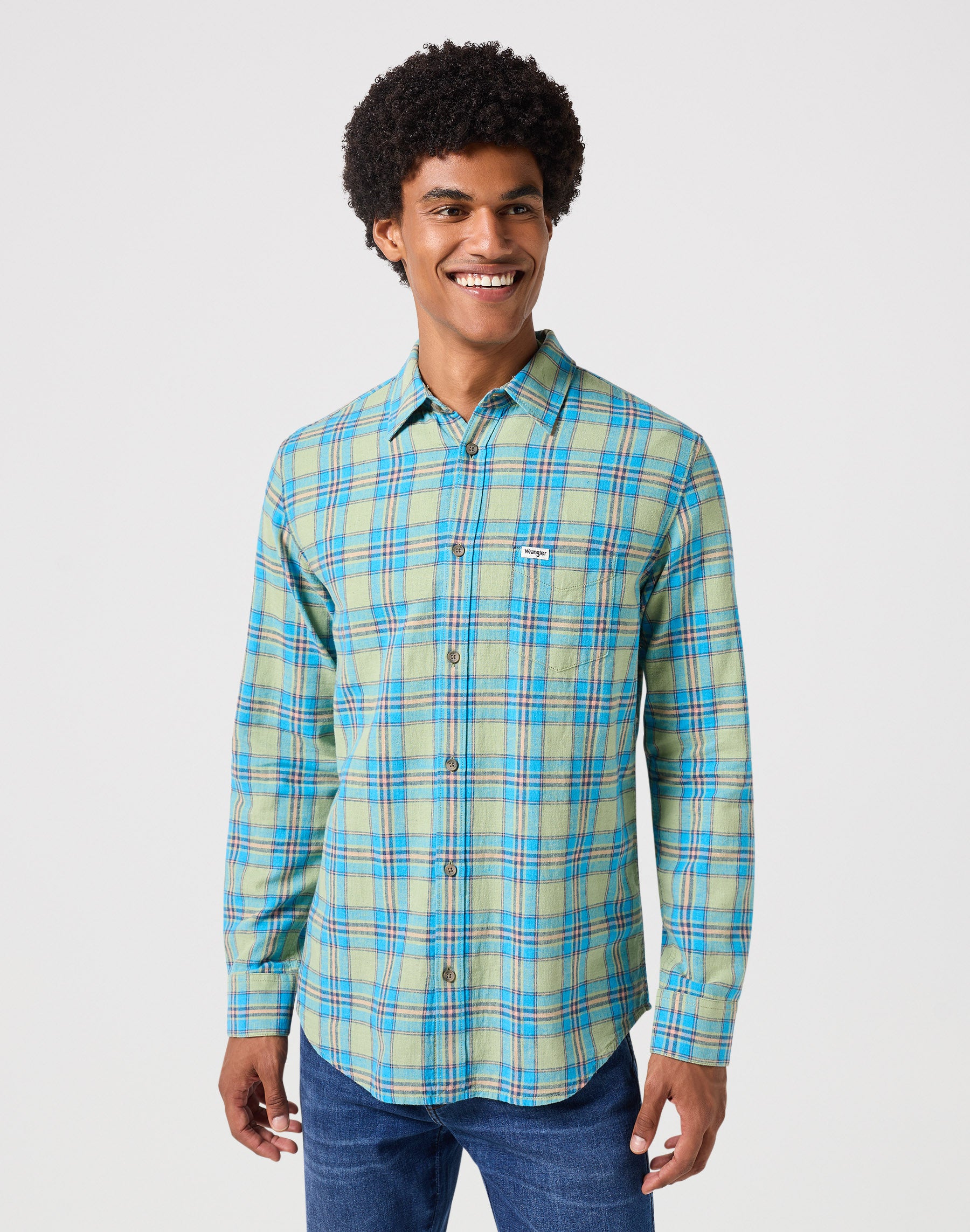 Langarm One Pocket Shirt in Reseda Hemden Wrangler   