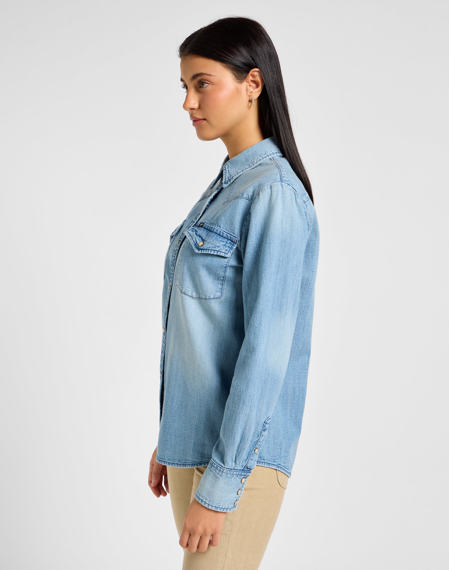 Regular Western Shirt in Modern Blue Hemden Lee   