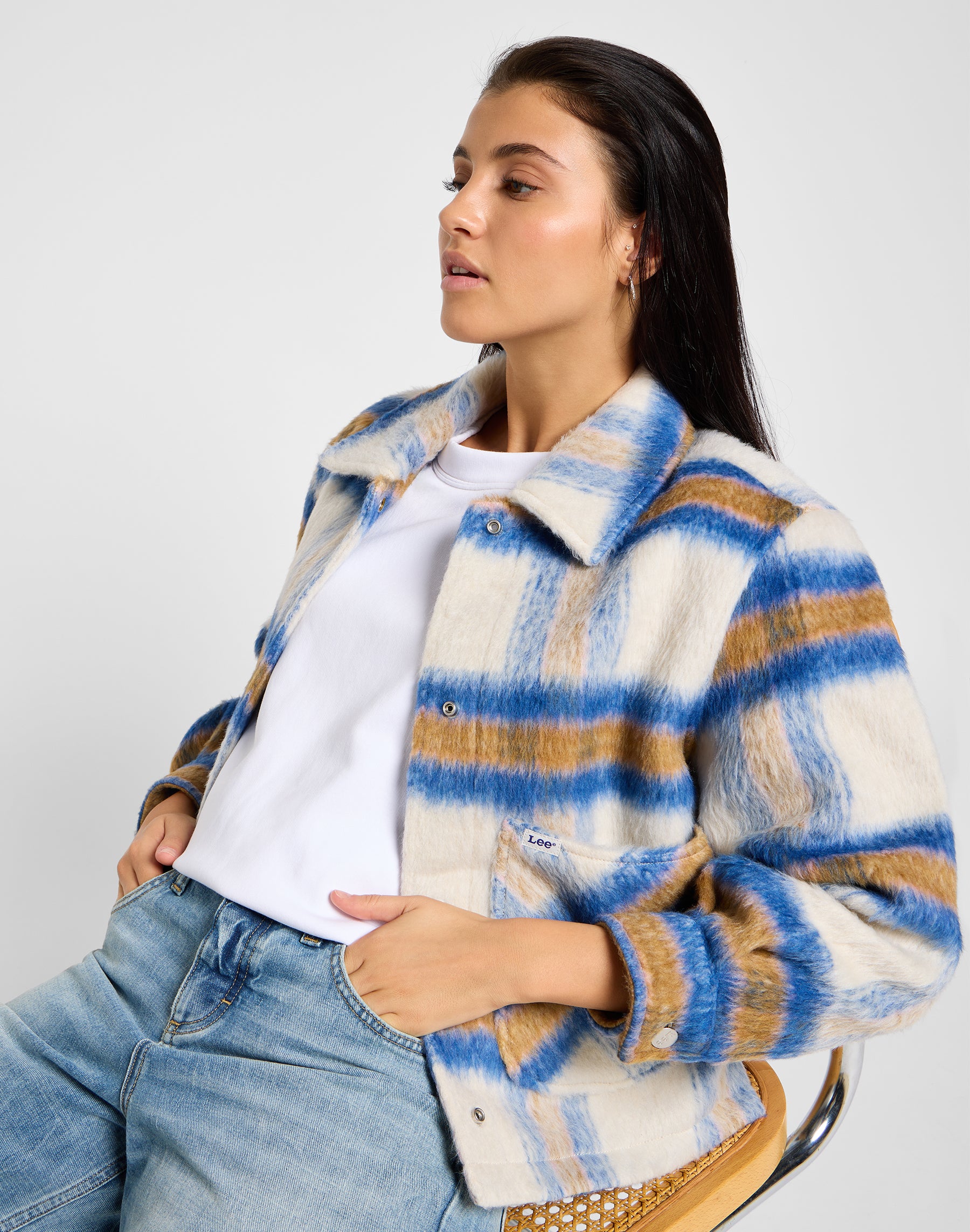 Cropped Wool Jacket in Midcentury Jacken Lee   