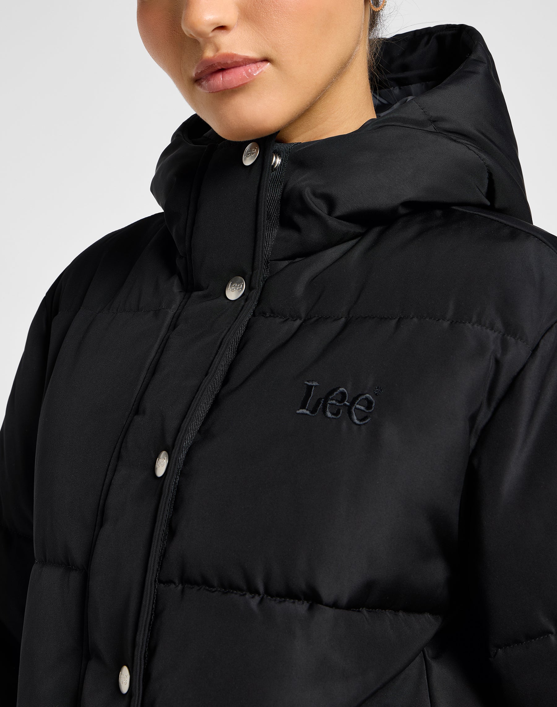 Long Puffer Jacket in Unionall Black Jacken Lee   