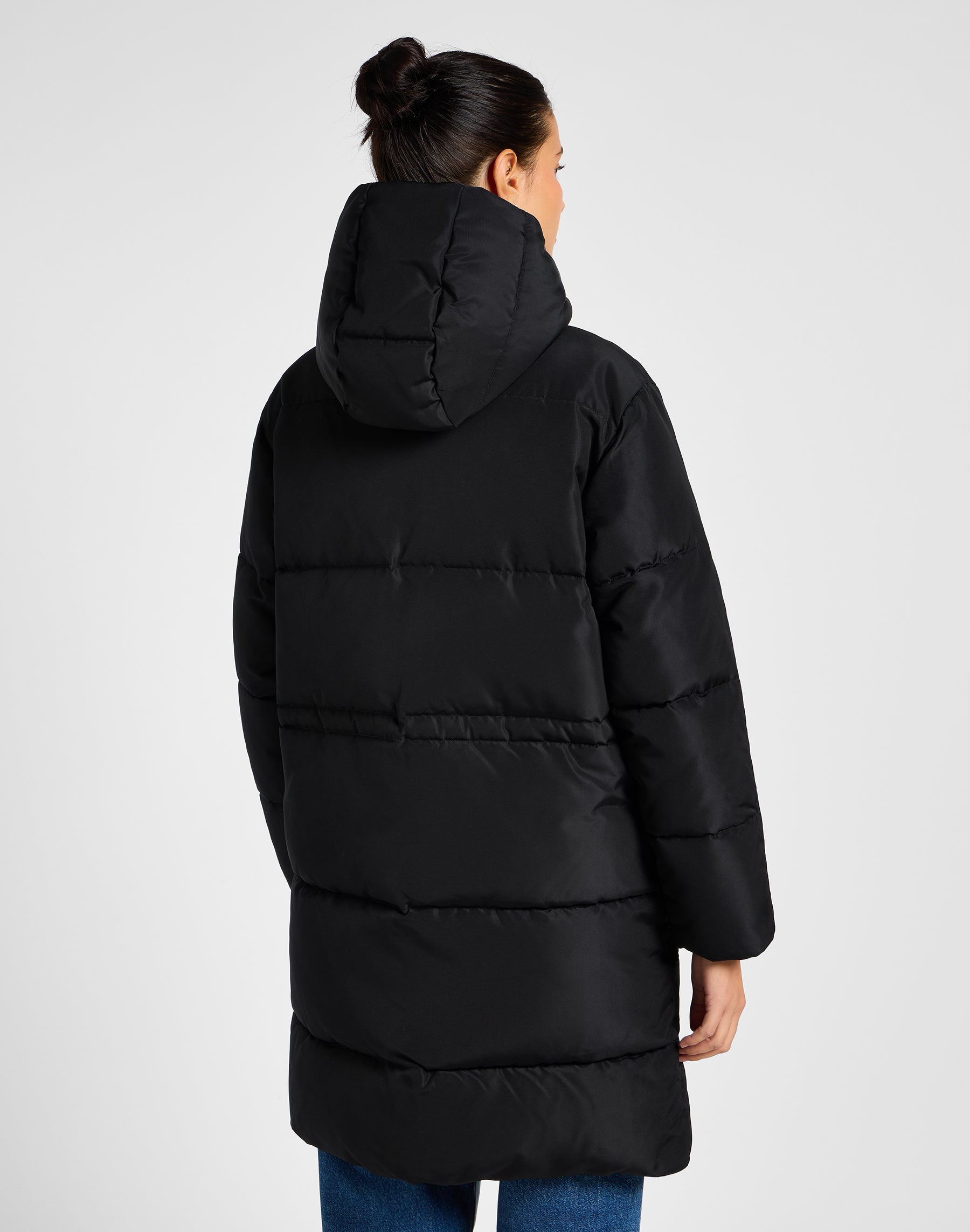 Long Puffer Jacket in Unionall Black Jacken Lee   