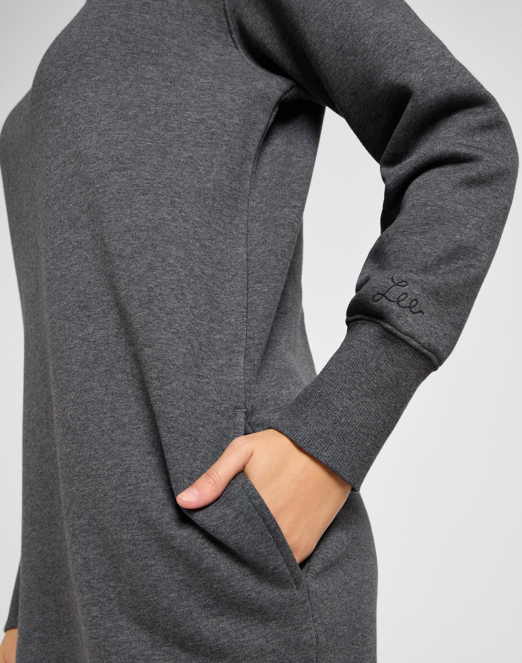 Raglan Sweatshirt Dress in Charcoal Heather Kleider Lee   