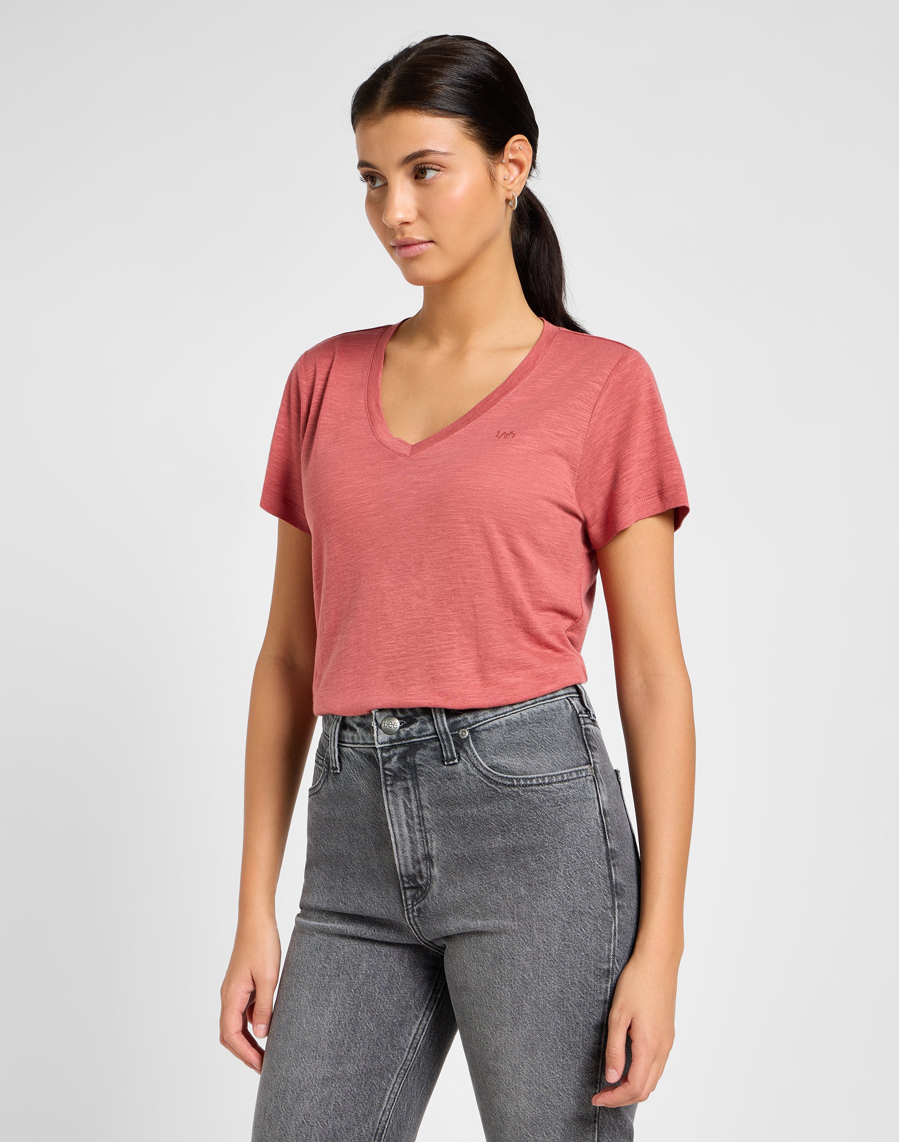 V Neck Tee in Cinnamon T-Shirts Lee   