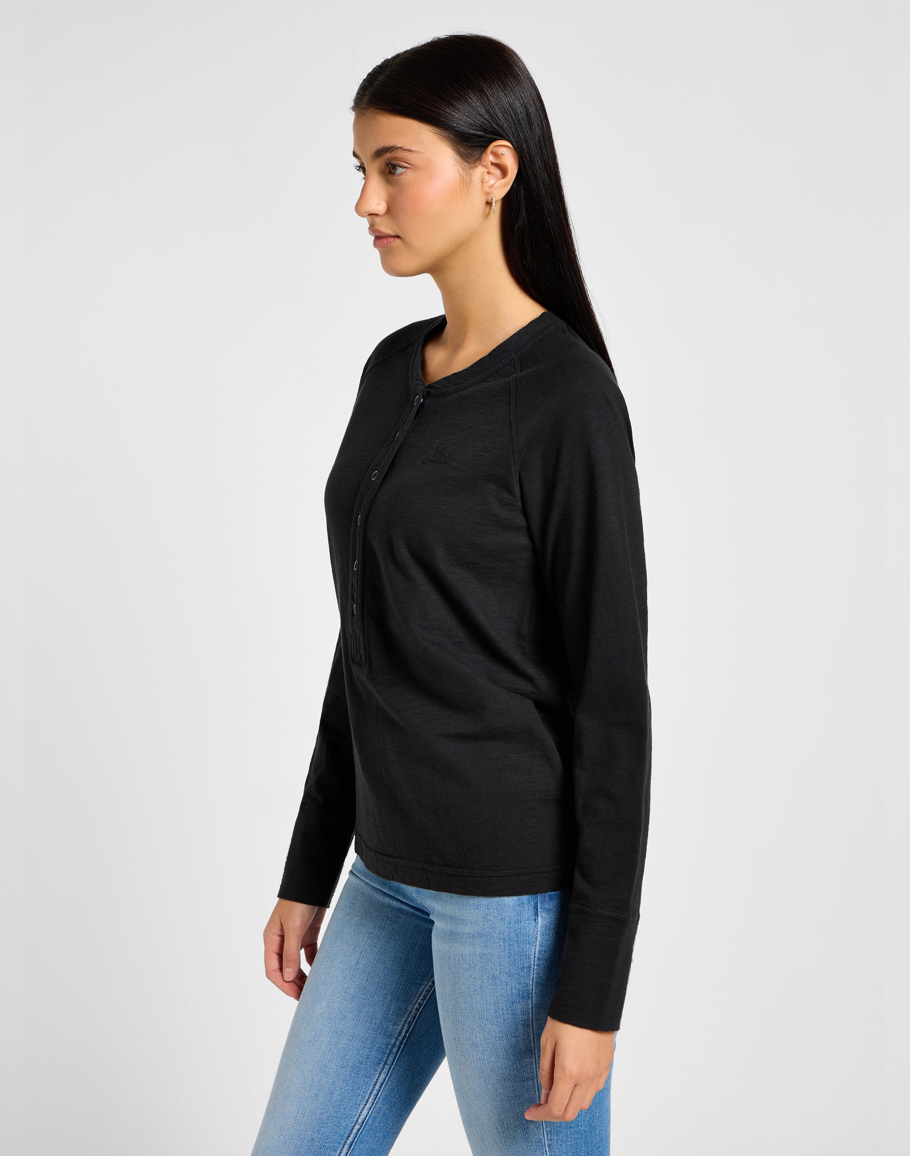 Longsleeves Raglan Henley in Unionall Black T-Shirts Lee   