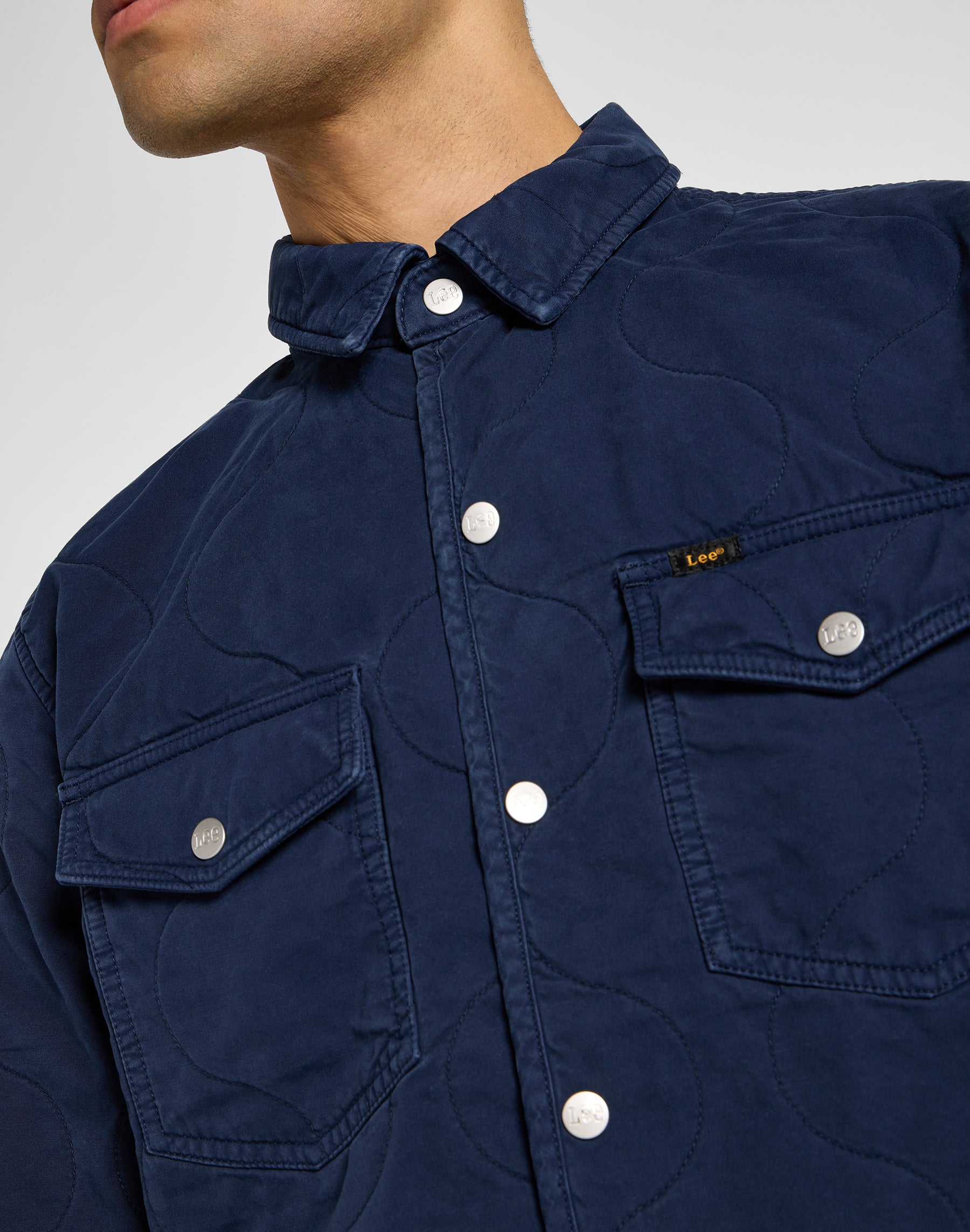 Quilted Shirt Jacket in Mood Indigo Jacken Lee   