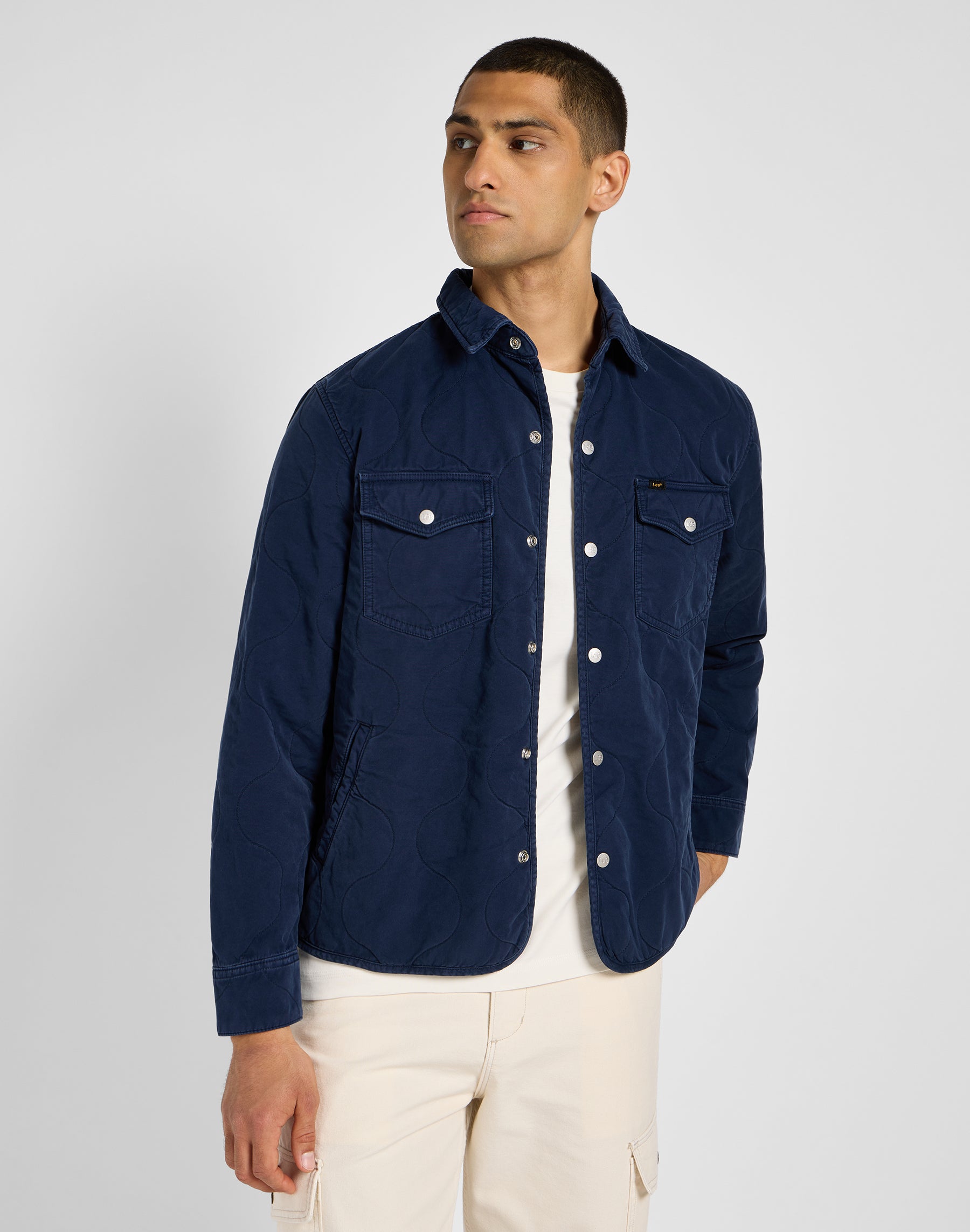 Quilted Shirt Jacket in Mood Indigo Jacken Lee   