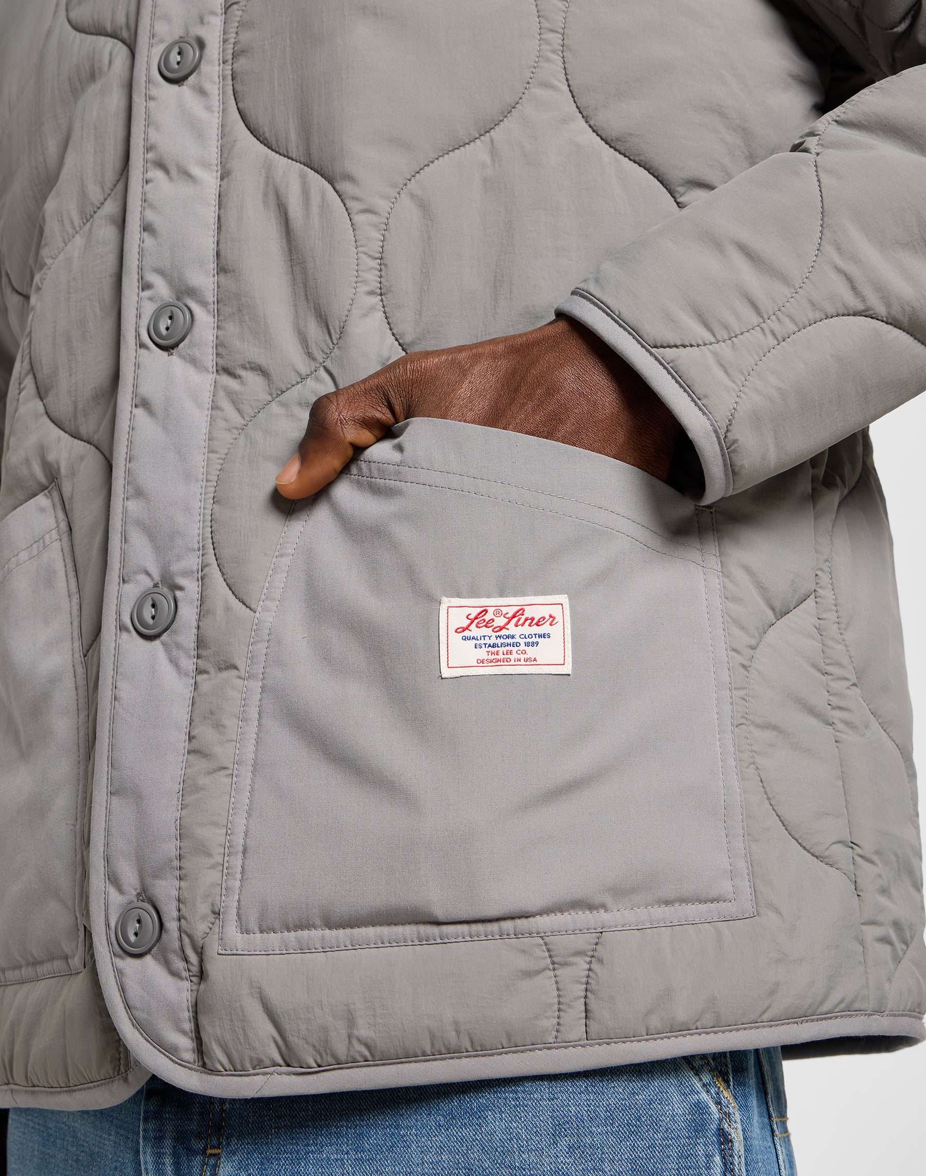 Quilted Liner Jacket in Hd Lee Gray Jacken Lee   