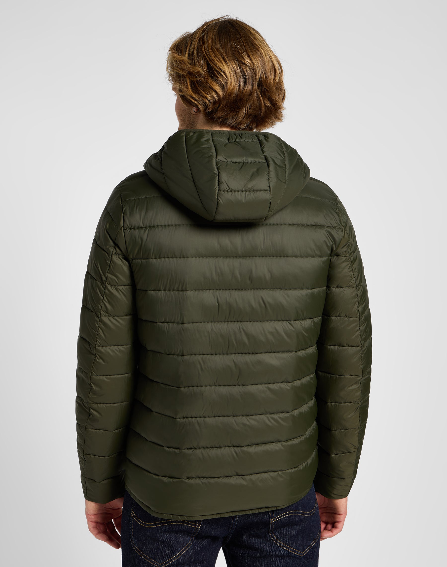 Light Puffer Jacket in Olive Night Jacken Lee   