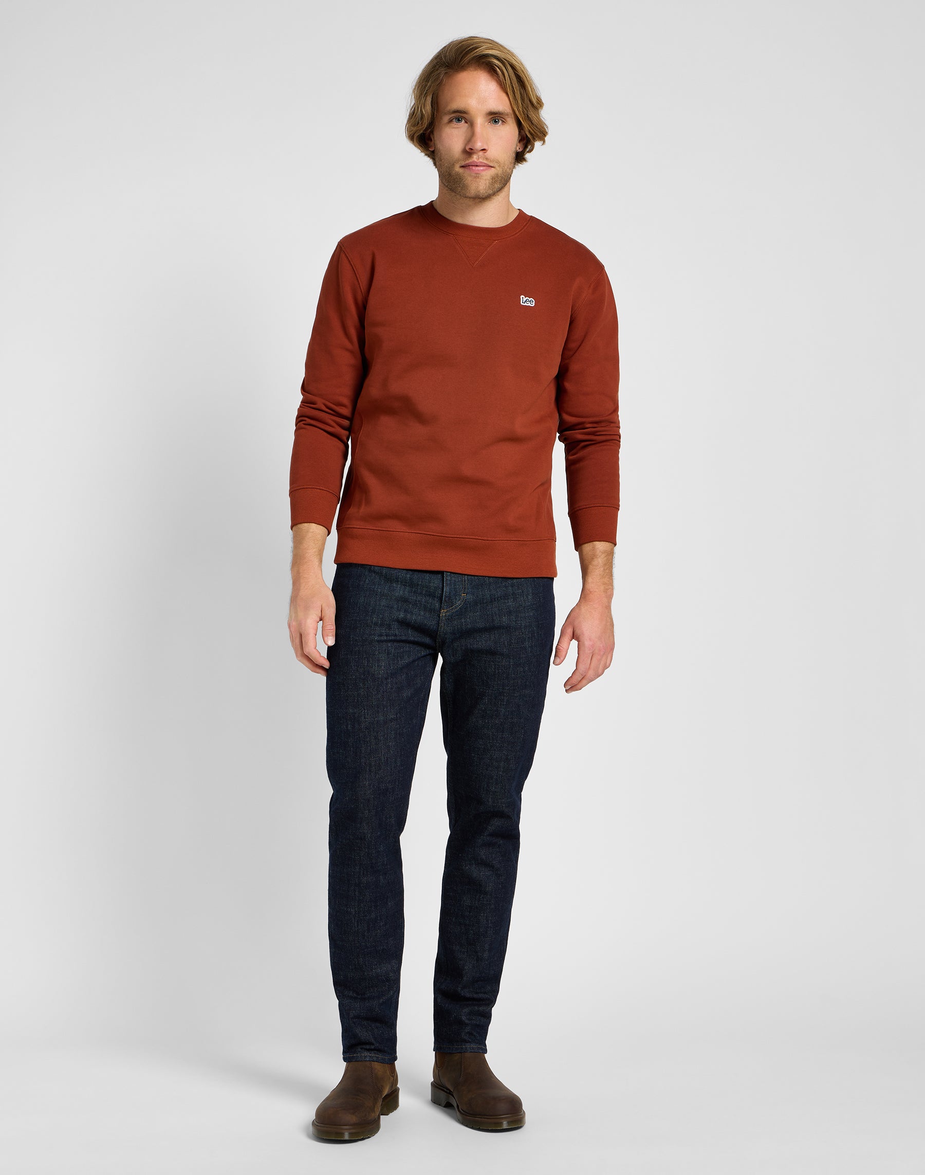 Plain Crew Sweater in Sweet Maple Sweatshirts Lee   