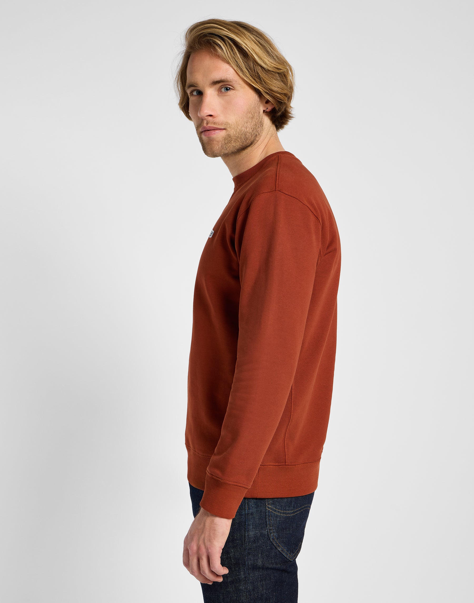 Plain Crew Sweater in Sweet Maple Sweatshirts Lee   