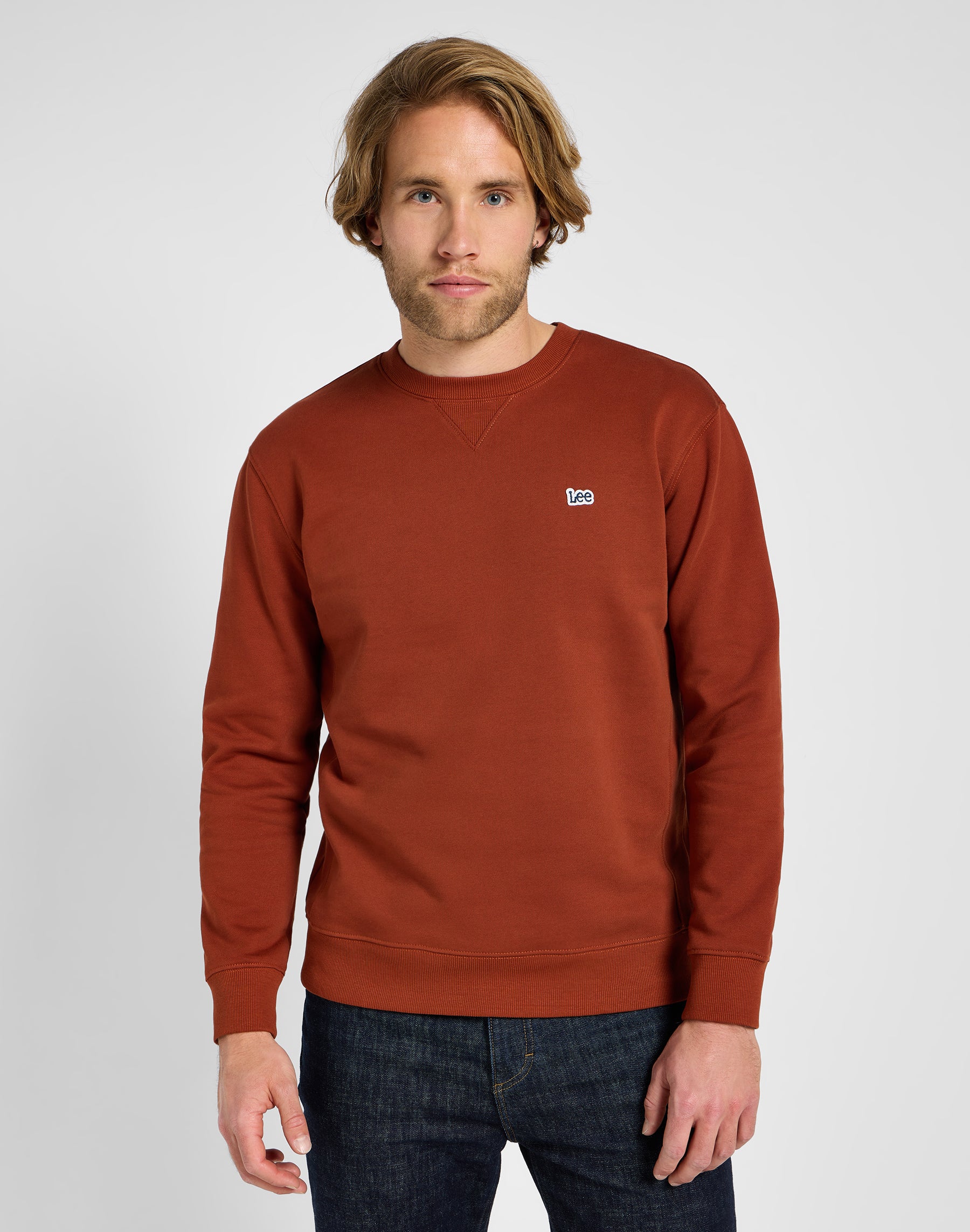 Plain Crew Sweater in Sweet Maple Sweatshirts Lee   