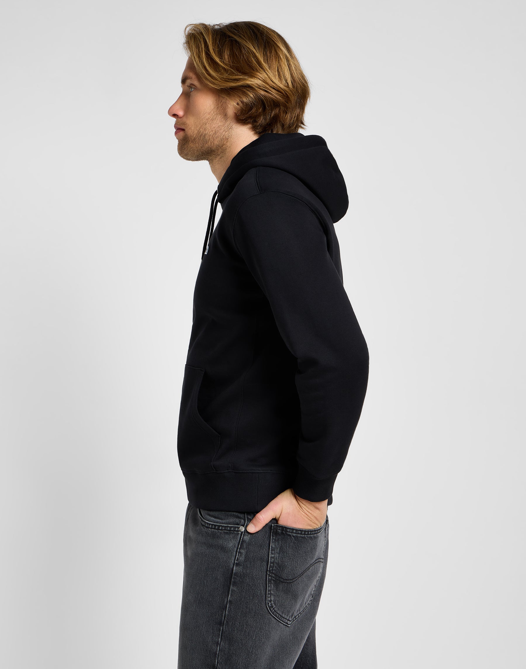 Plain Hoodie in Unionall Black Kapuzenpullover Lee   