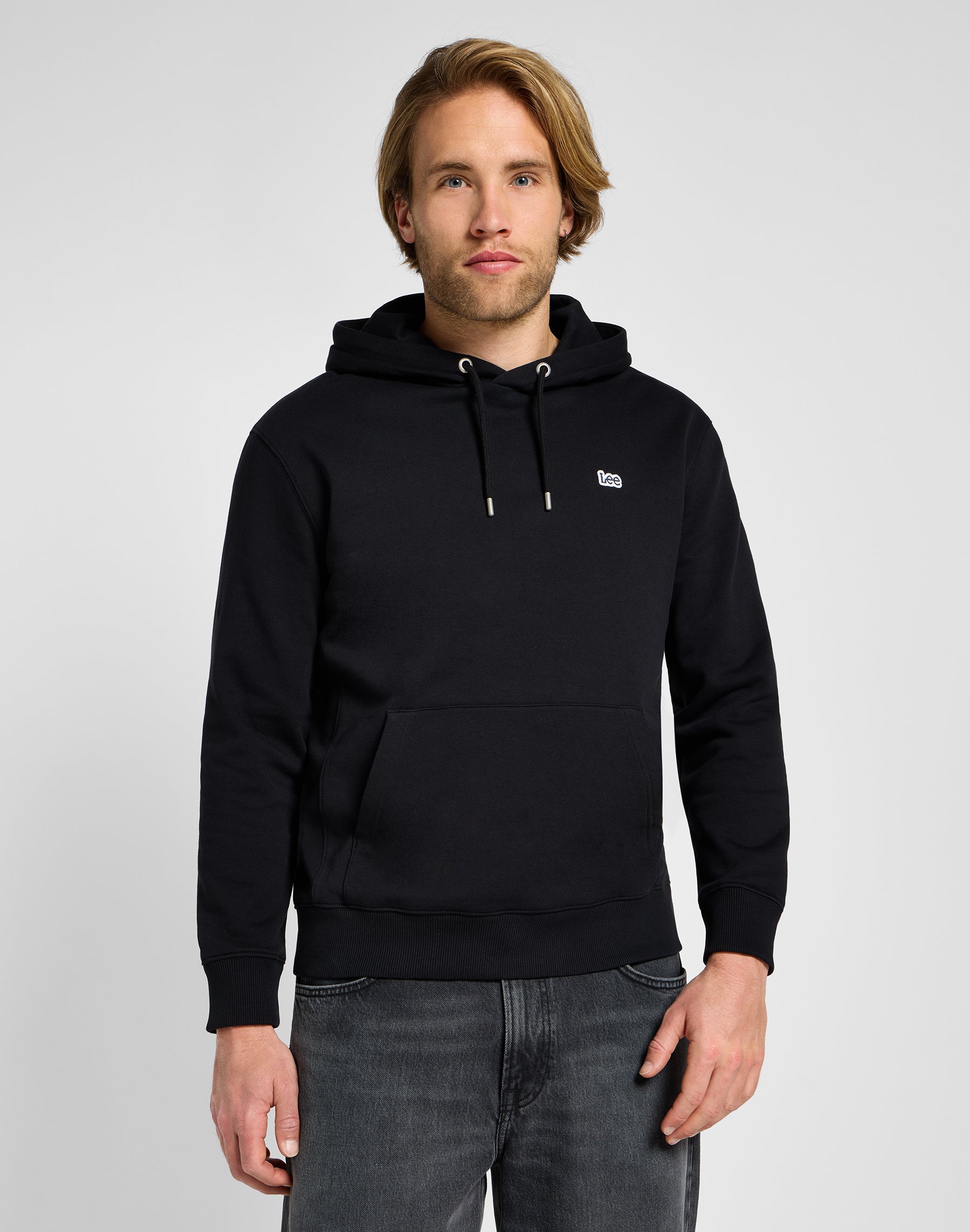 Plain Hoodie in Unionall Black Kapuzenpullover Lee   