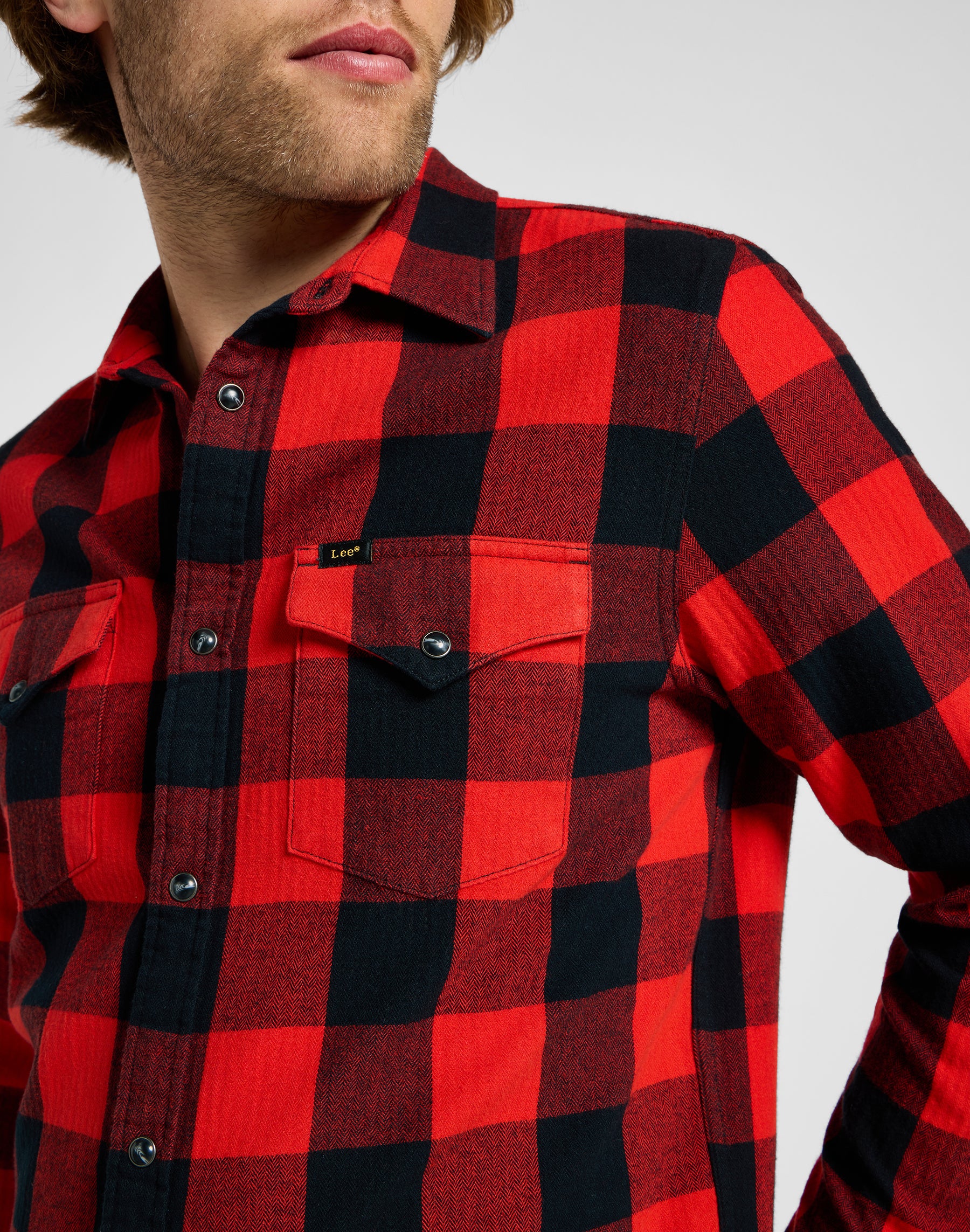 Clean Western Shirt in True Red Hemden Lee   