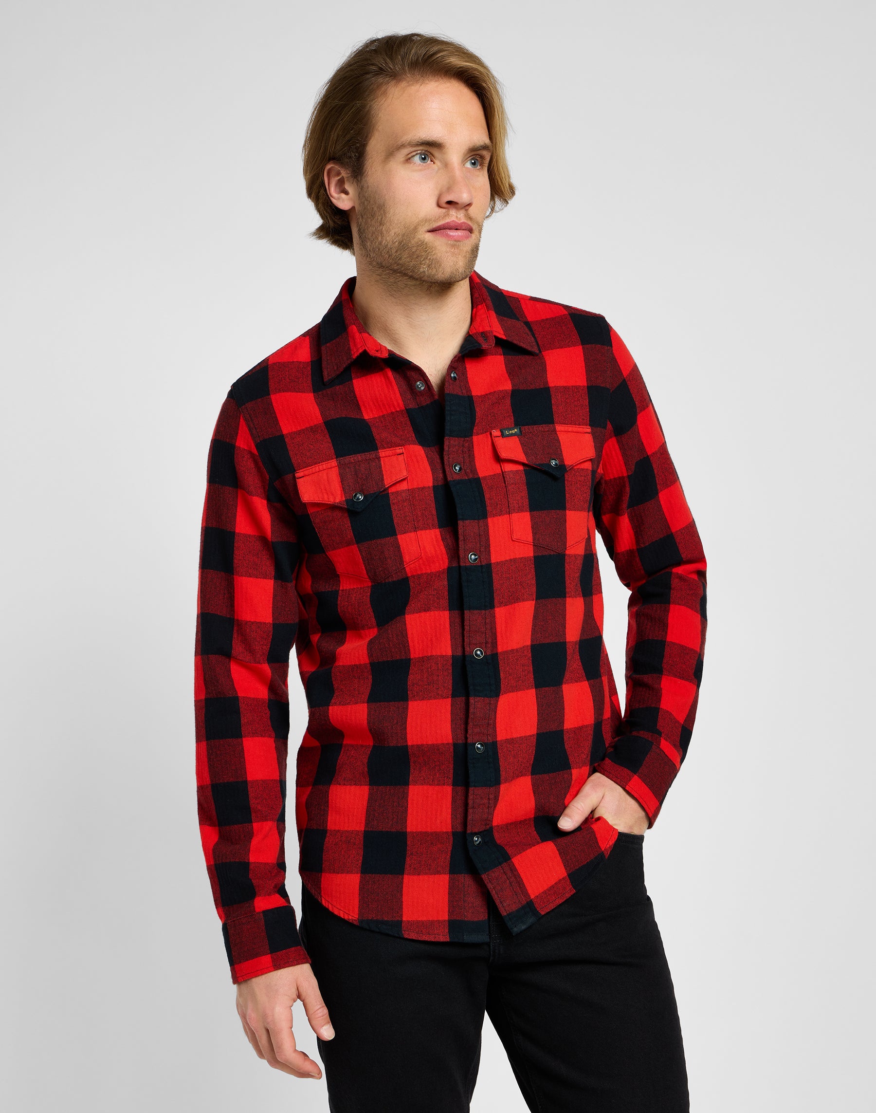 Clean Western Shirt in True Red Hemden Lee   