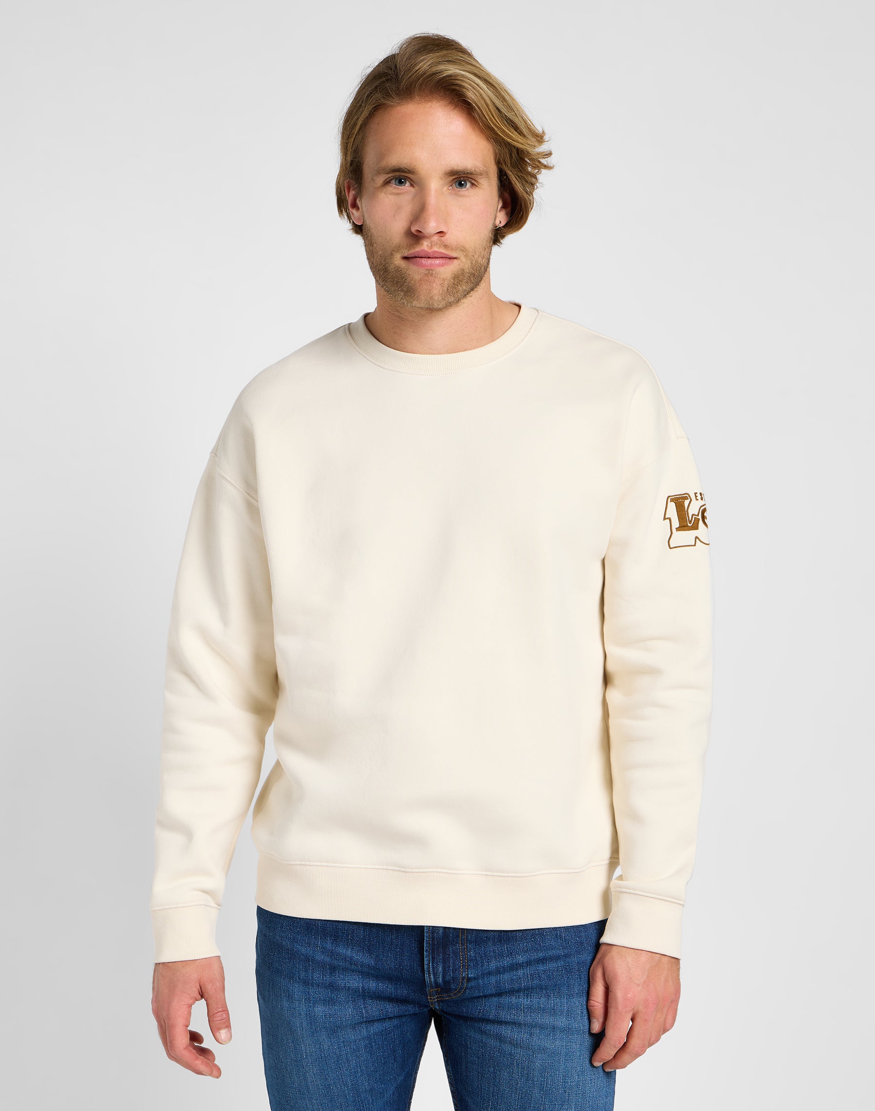 Core Relaxed  Sweater in Ecru Sweatshirts Lee   