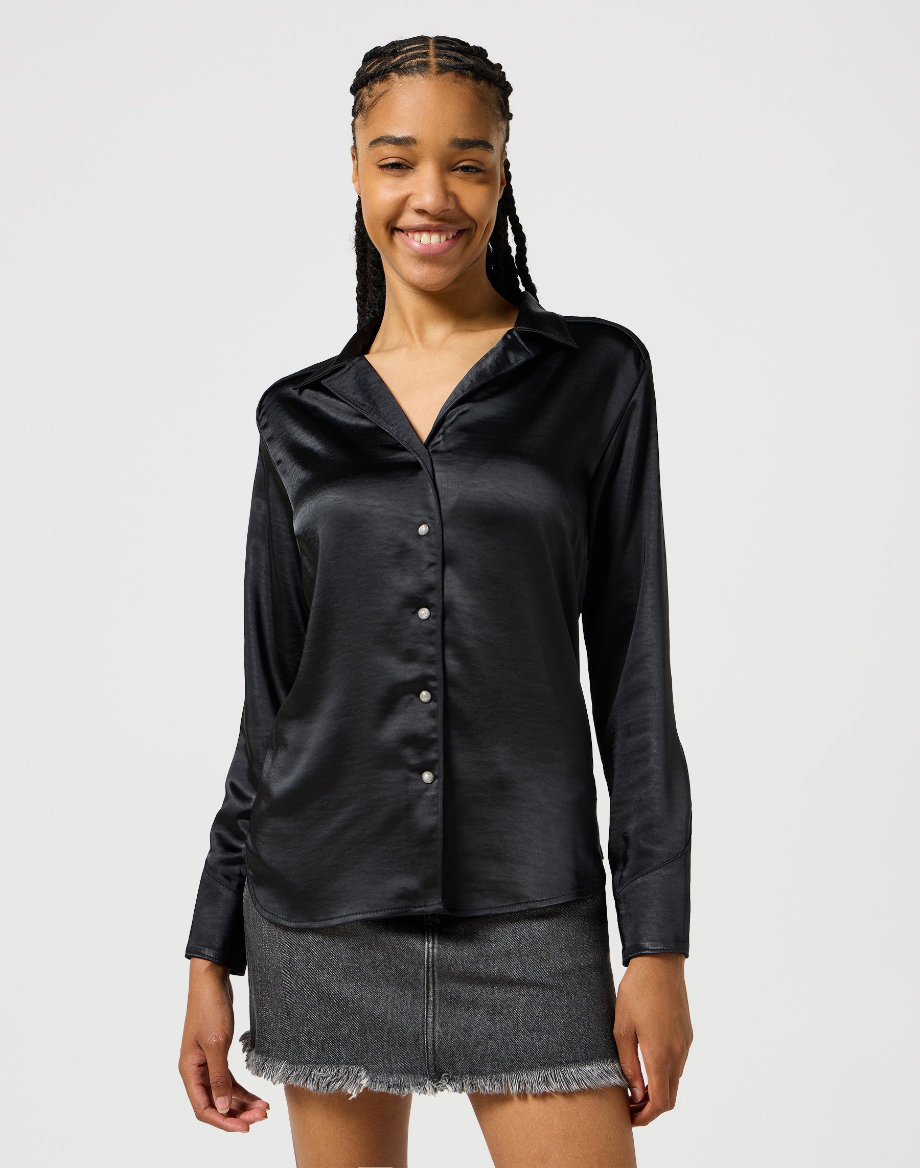 Slim Blouse in Black Hemden Wrangler   