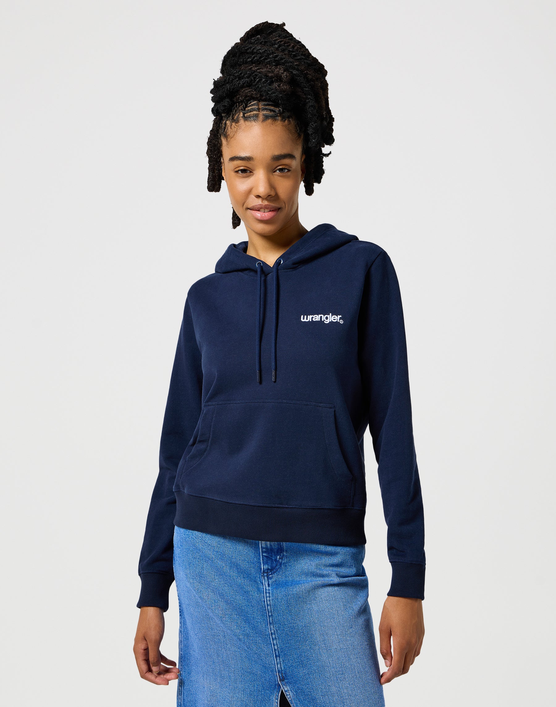 Regular Hoodie in Navy Kapuzenpullover Wrangler   