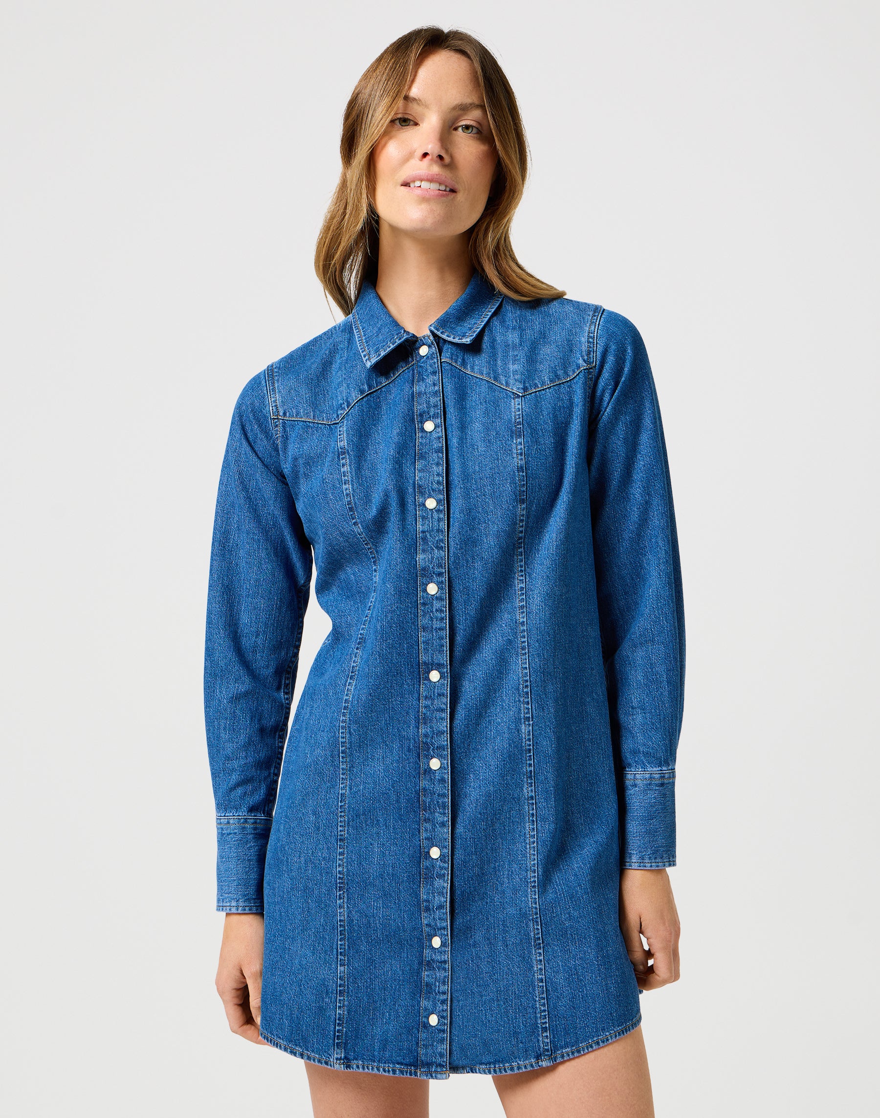 Reg Denim Dress in Petrified Kleider Wrangler   