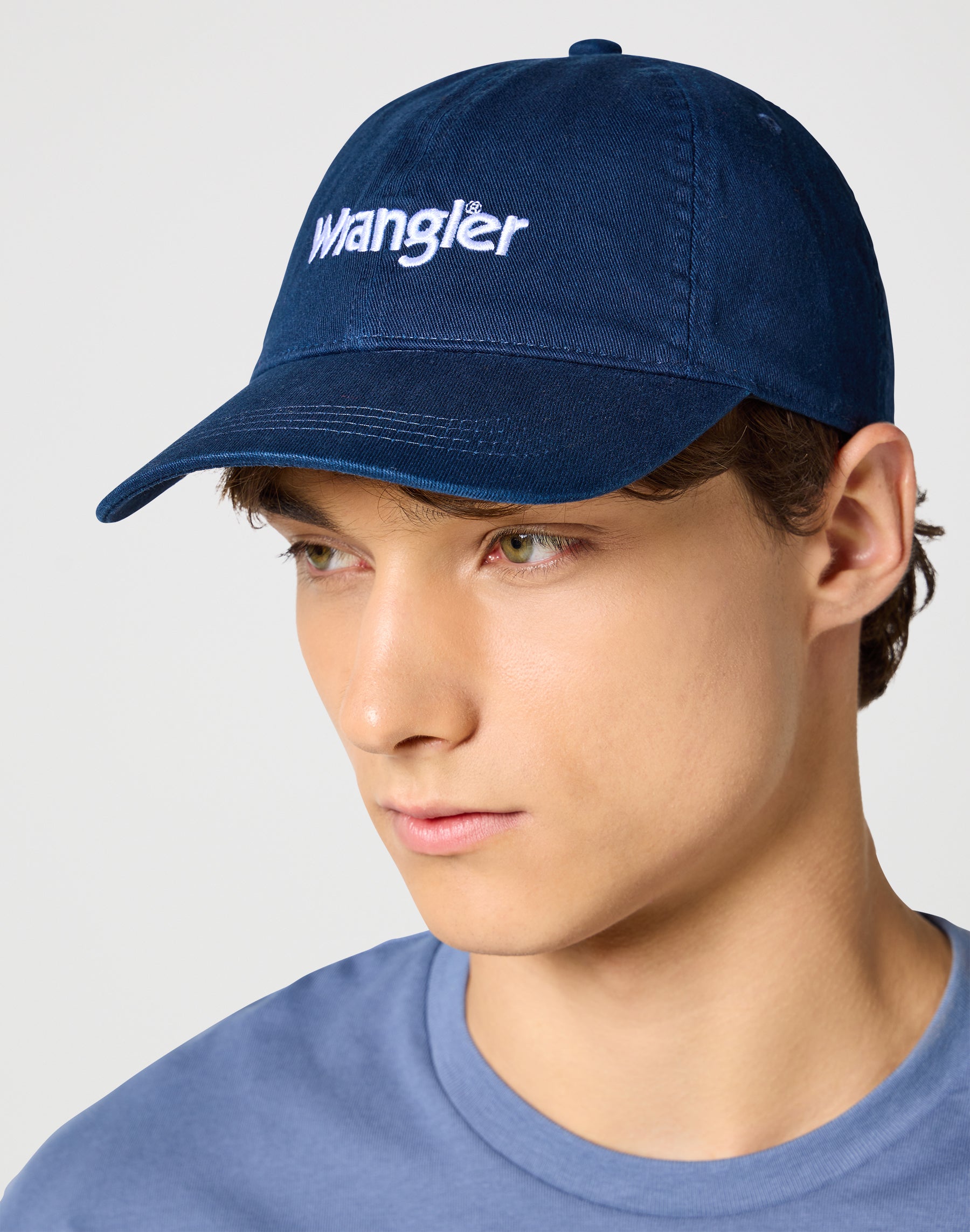 Washed Logo Cap in Navy Caps Wrangler   