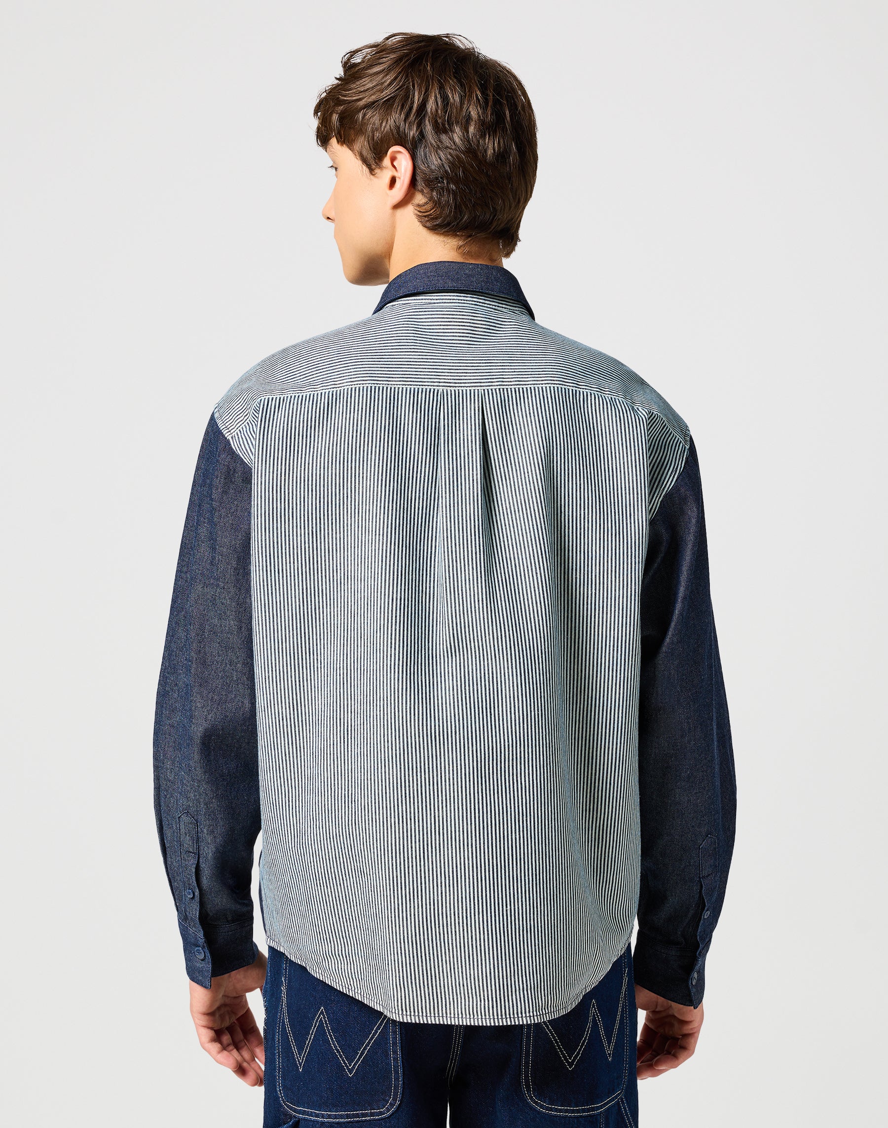 Casey Colorblock Shirt in Mixed Denim Hemden Wrangler   