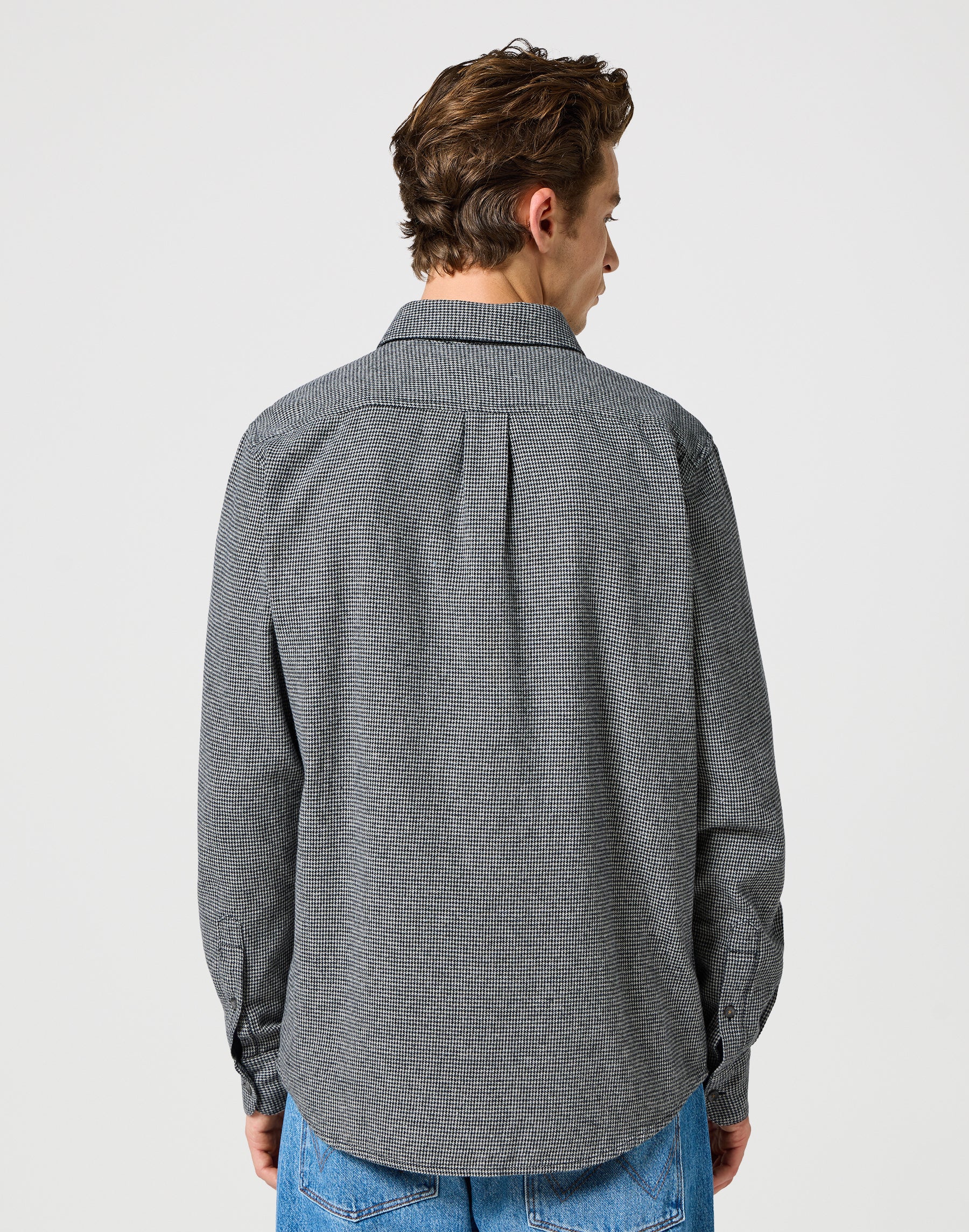 One Pocket Flannel Shirt in Grey Black Hemden Wrangler   