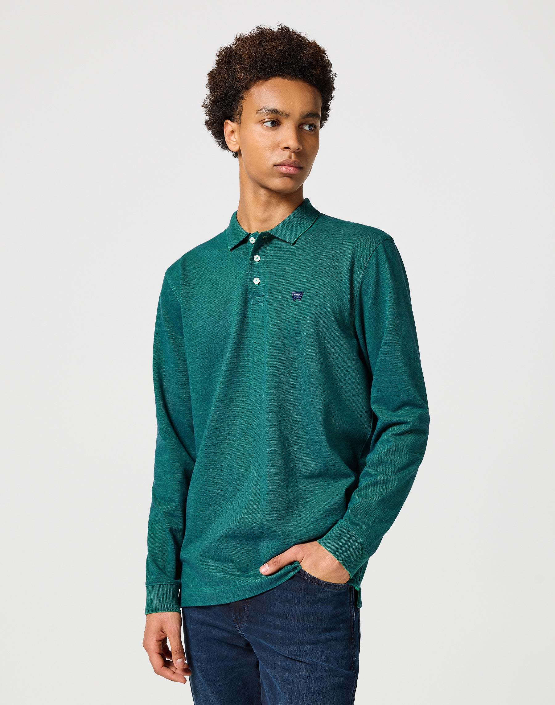 Longsleeves Refined Polo in Verdant Green Polos Wrangler   